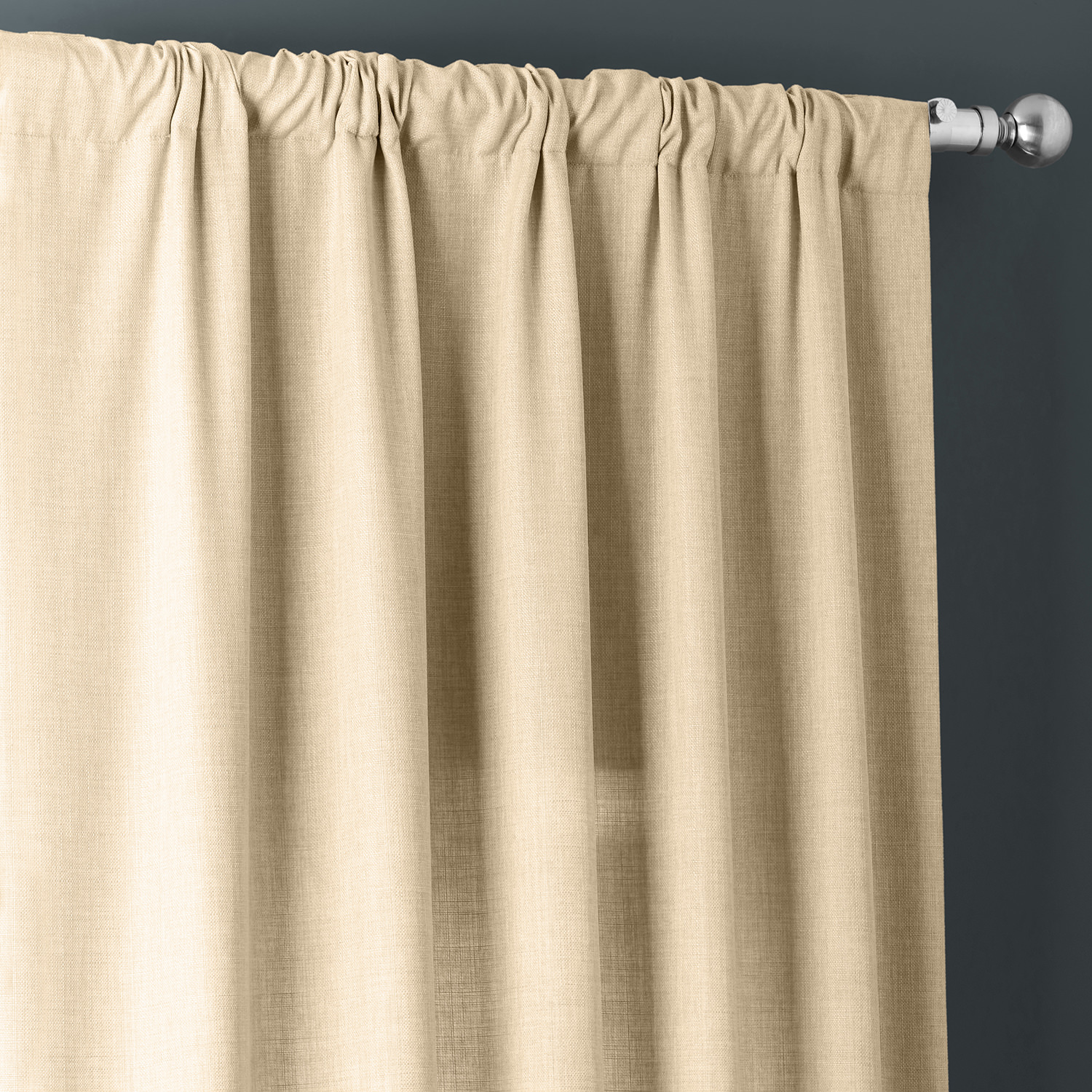 Sepia Beige Italian Faux Linen Curtain