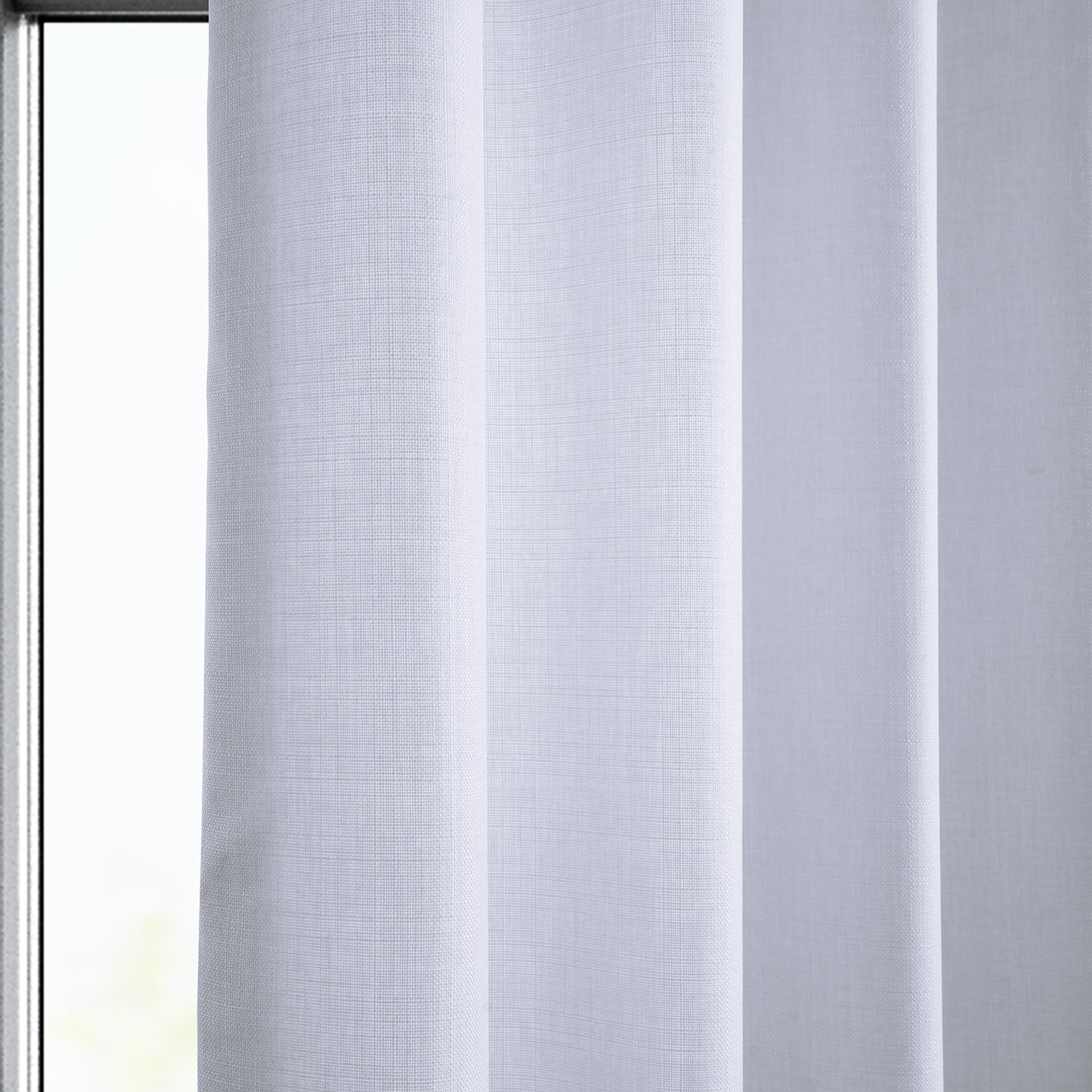 Dove White Italian Faux Linen Grommet Curtain