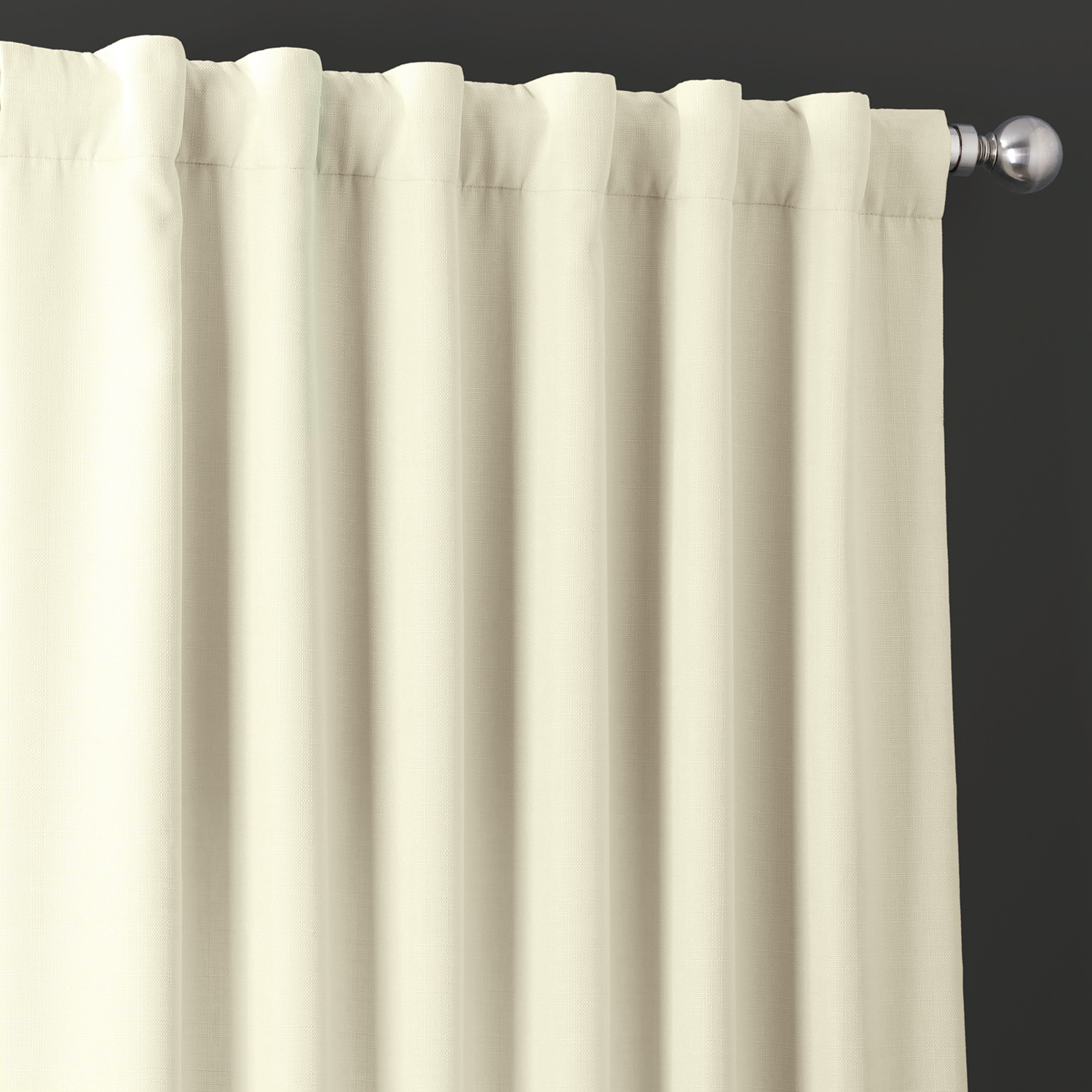 Gravity Ivory Italian Faux Linen Curtain