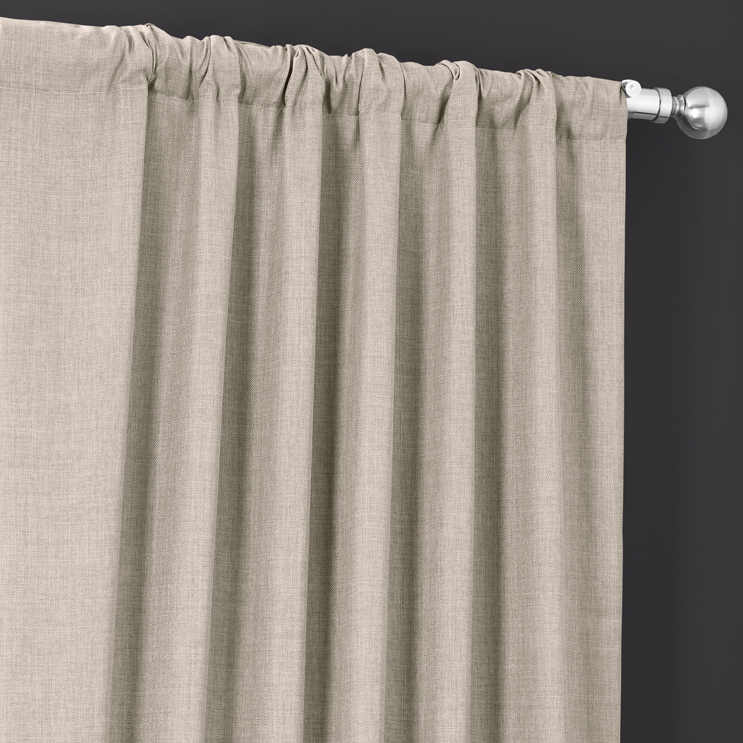 Taupe Grey Italian Faux Linen Curtain