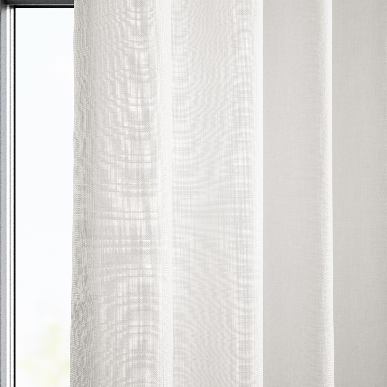 Magnolia Off White Italian Faux Linen Grommet Curtain