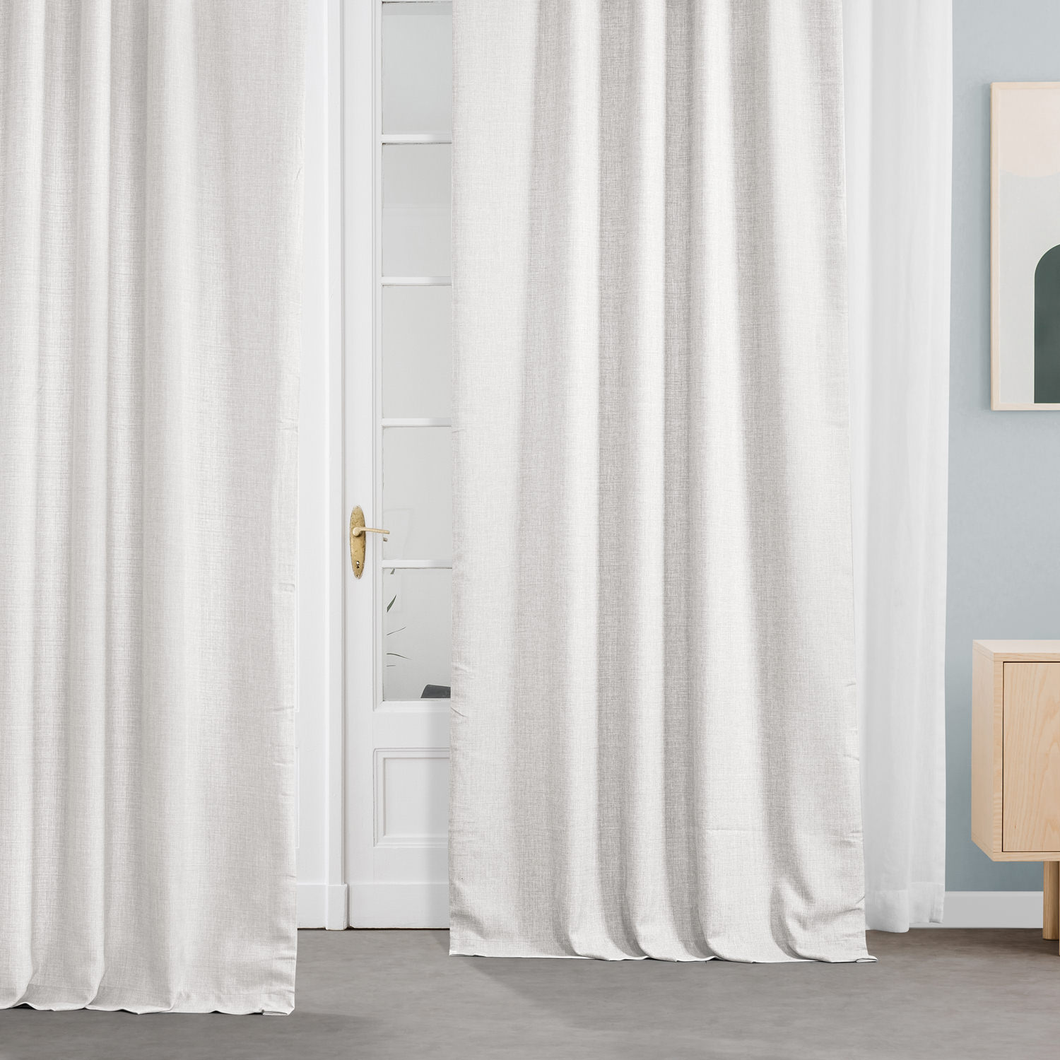 Magnolia Off White Italian Faux Linen Curtain