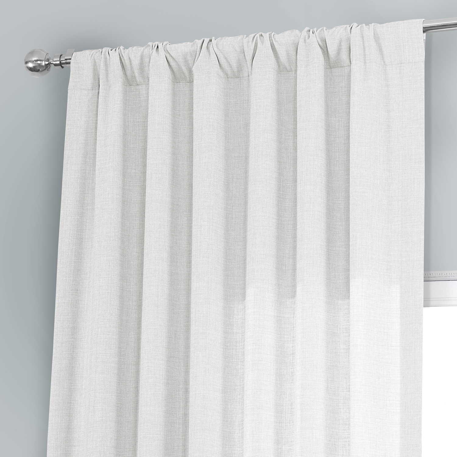 Magnolia Off White Italian Faux Linen Curtain