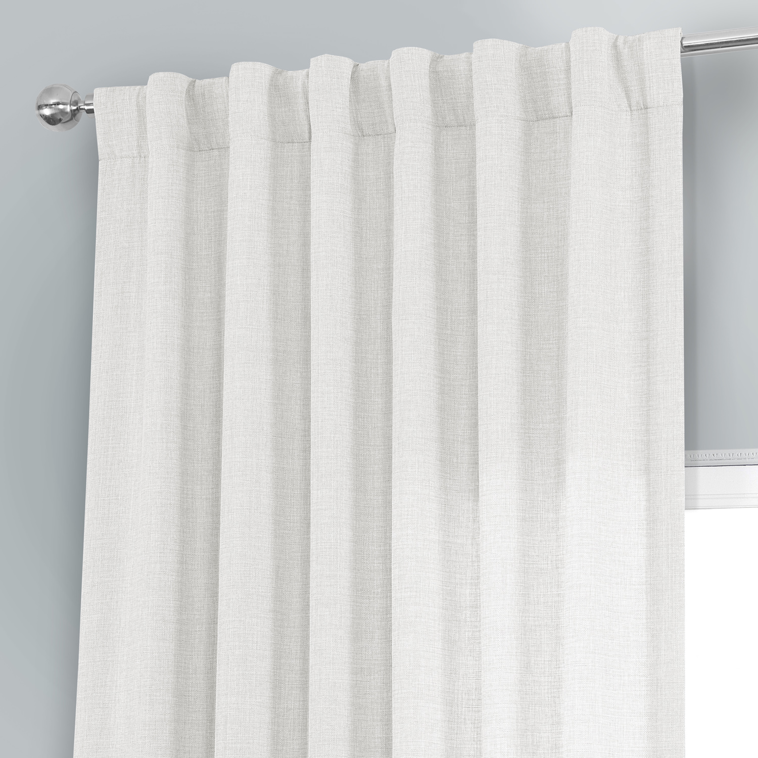 Magnolia Off White Italian Faux Linen Curtain