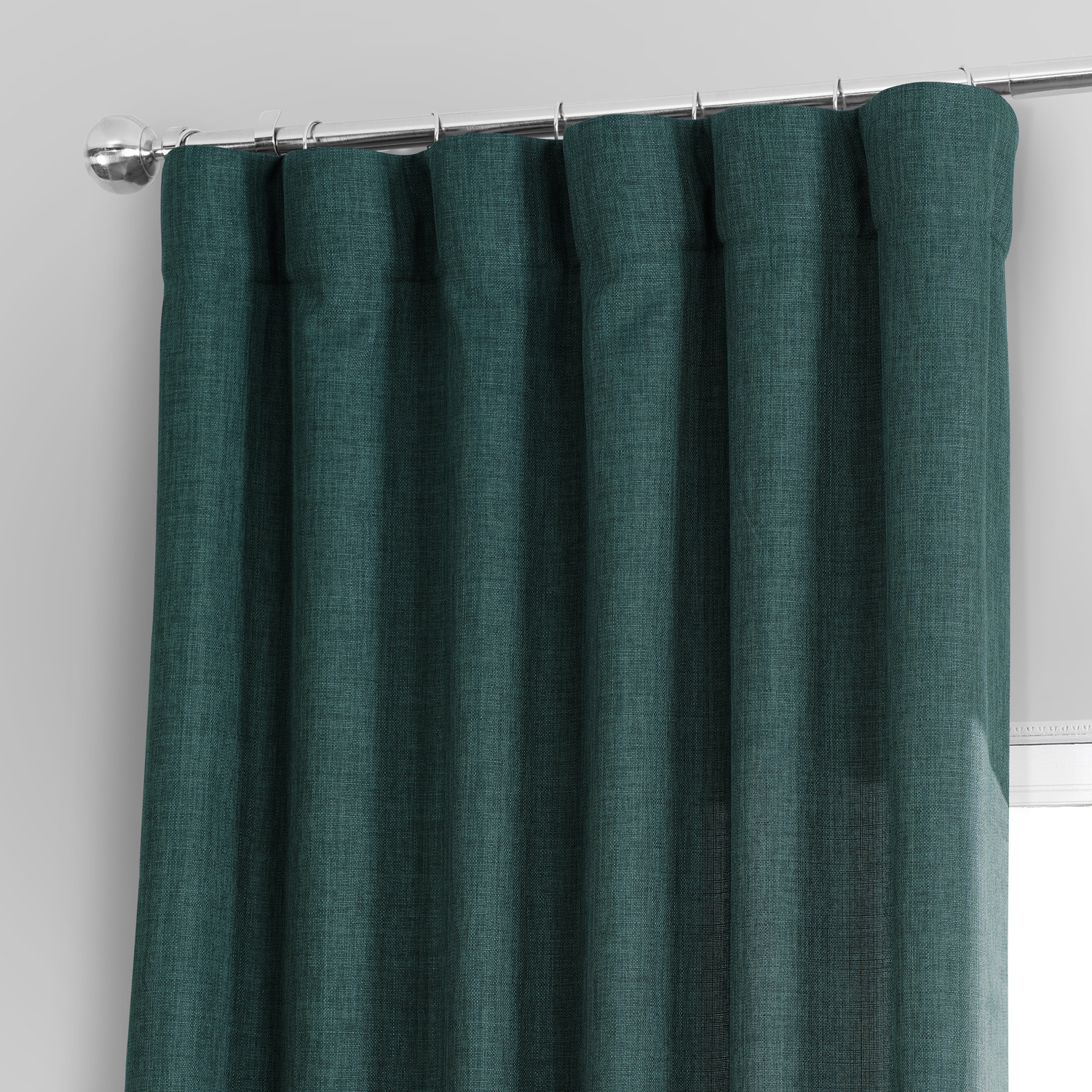 Empire Green Italian Faux Linen Curtain