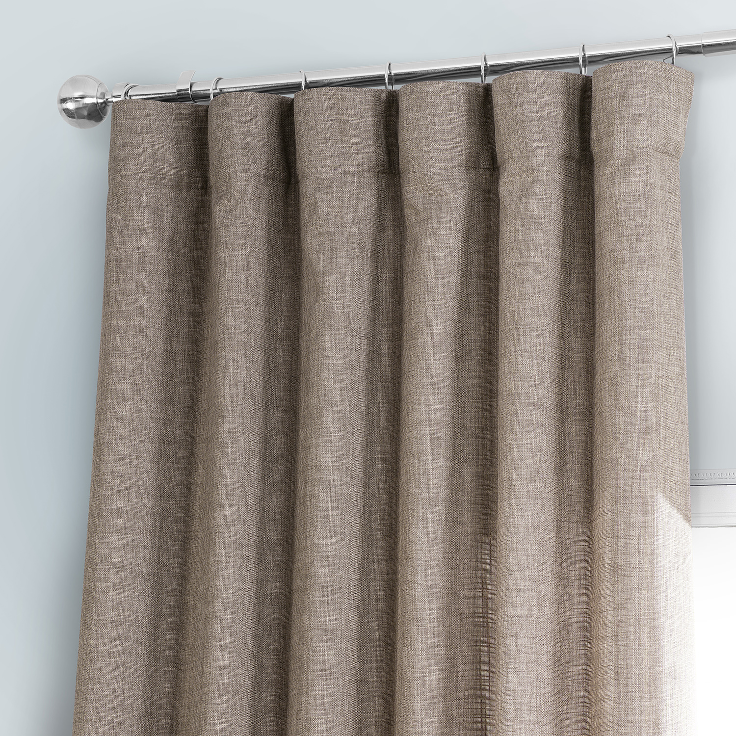 Hummingbird Brown Italian Faux Linen Curtain