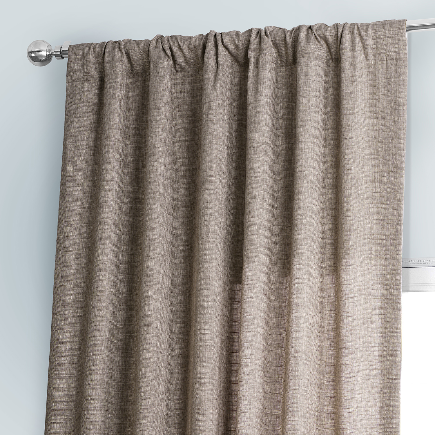 Hummingbird Brown Italian Faux Linen Curtain