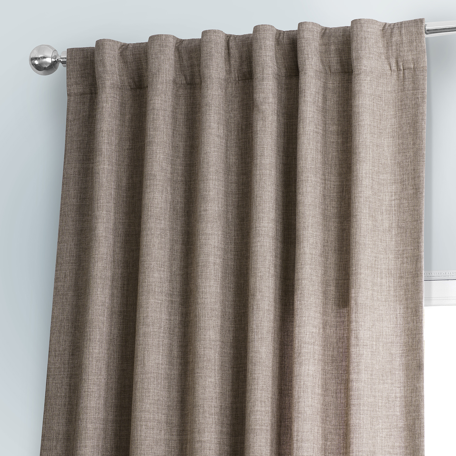 Hummingbird Brown Italian Faux Linen Curtain