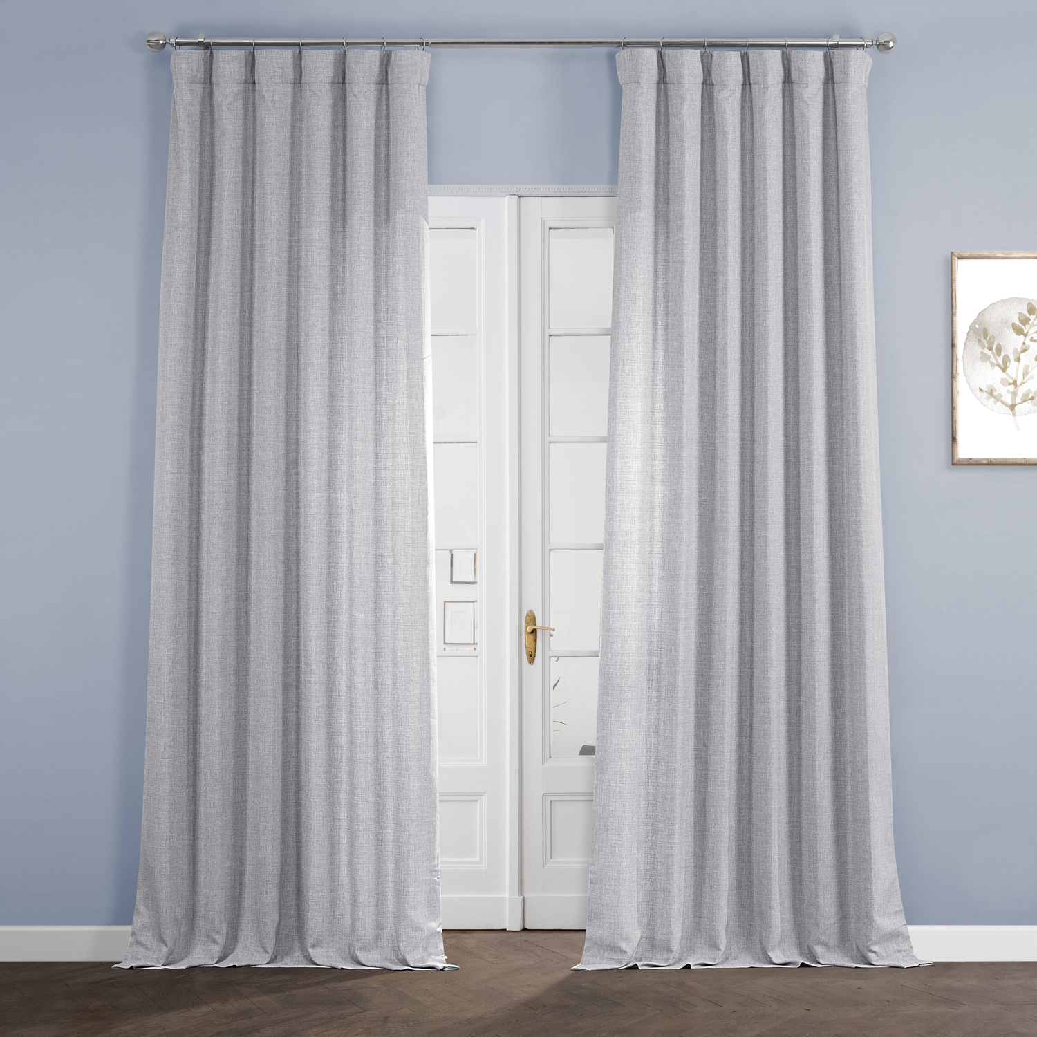 Portrait Grey Italian Faux Linen Curtain