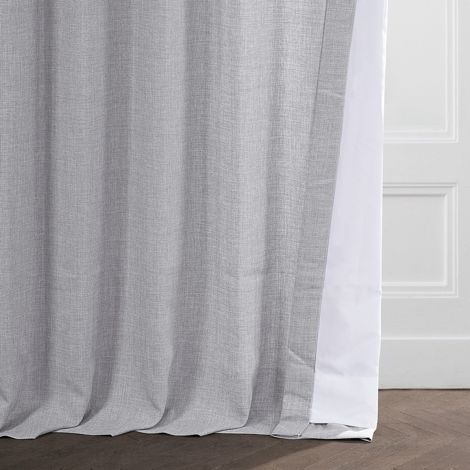 Portrait Grey Italian Faux Linen Curtain