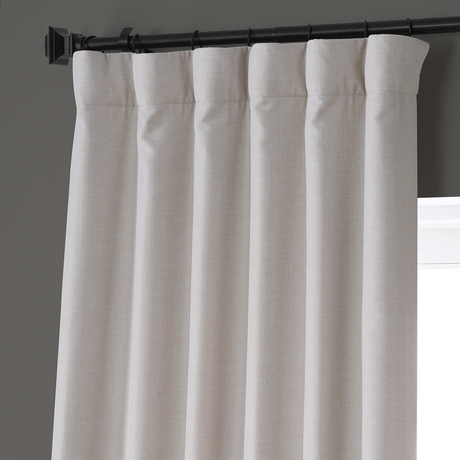 Signature Caravan Beige Faux Linen Blackout Curtain