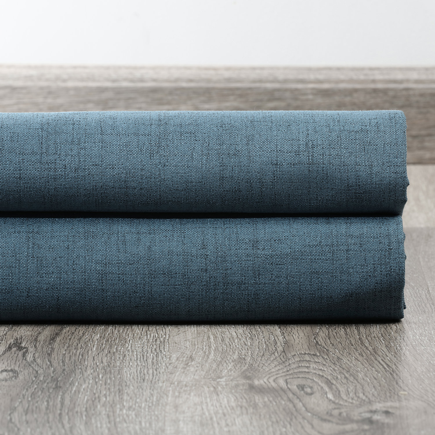 Ovation Blue Vintage Thermal Cross Linen Weave Blackout Swatch