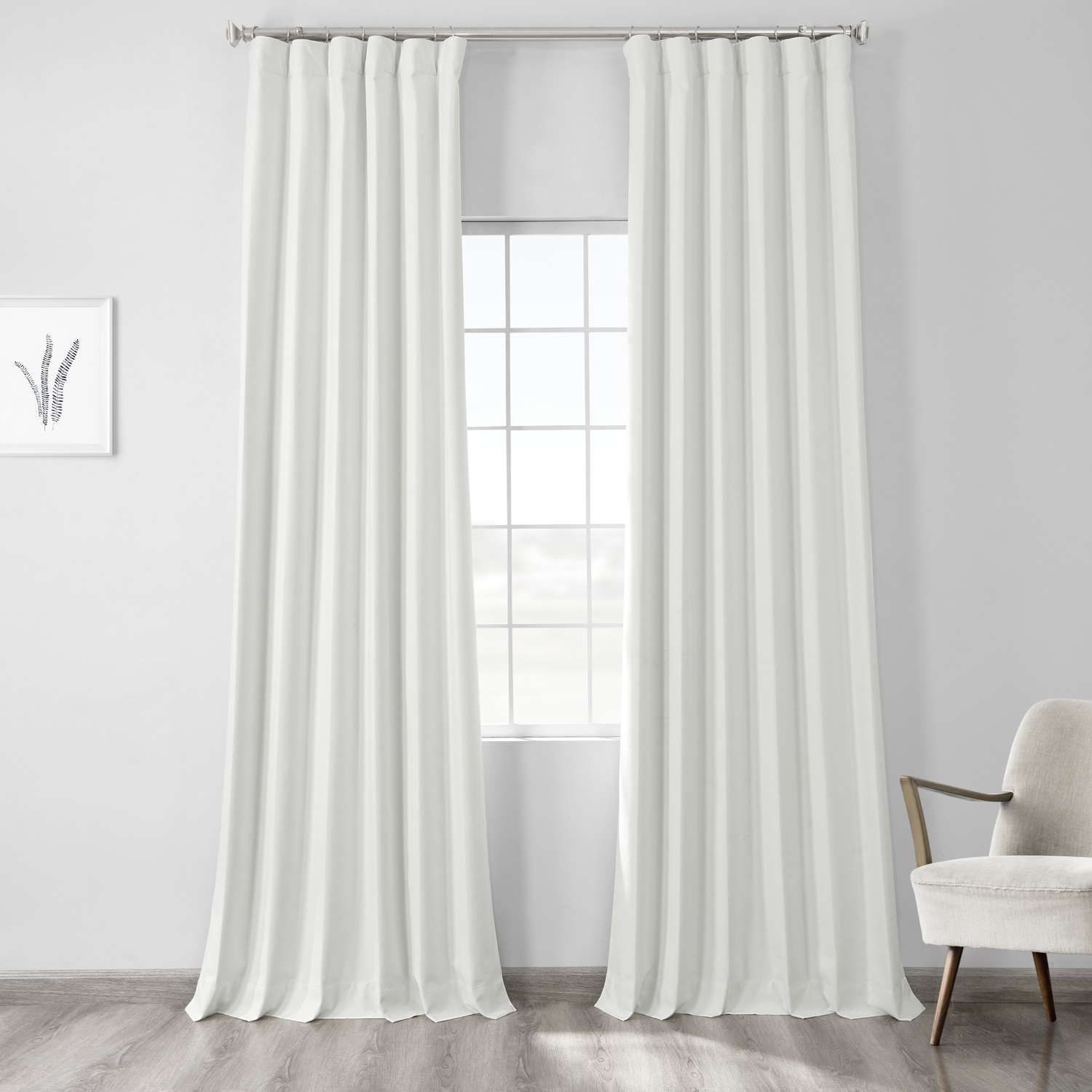 Starlight Off White Vintage Thermal Cross Linen Weave Blackout Curtain