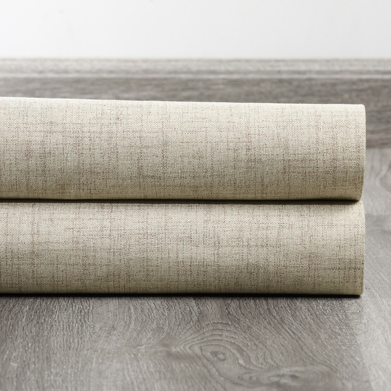 Toasted Tan Vintage Thermal Cross Linen Weave Blackout Swatch