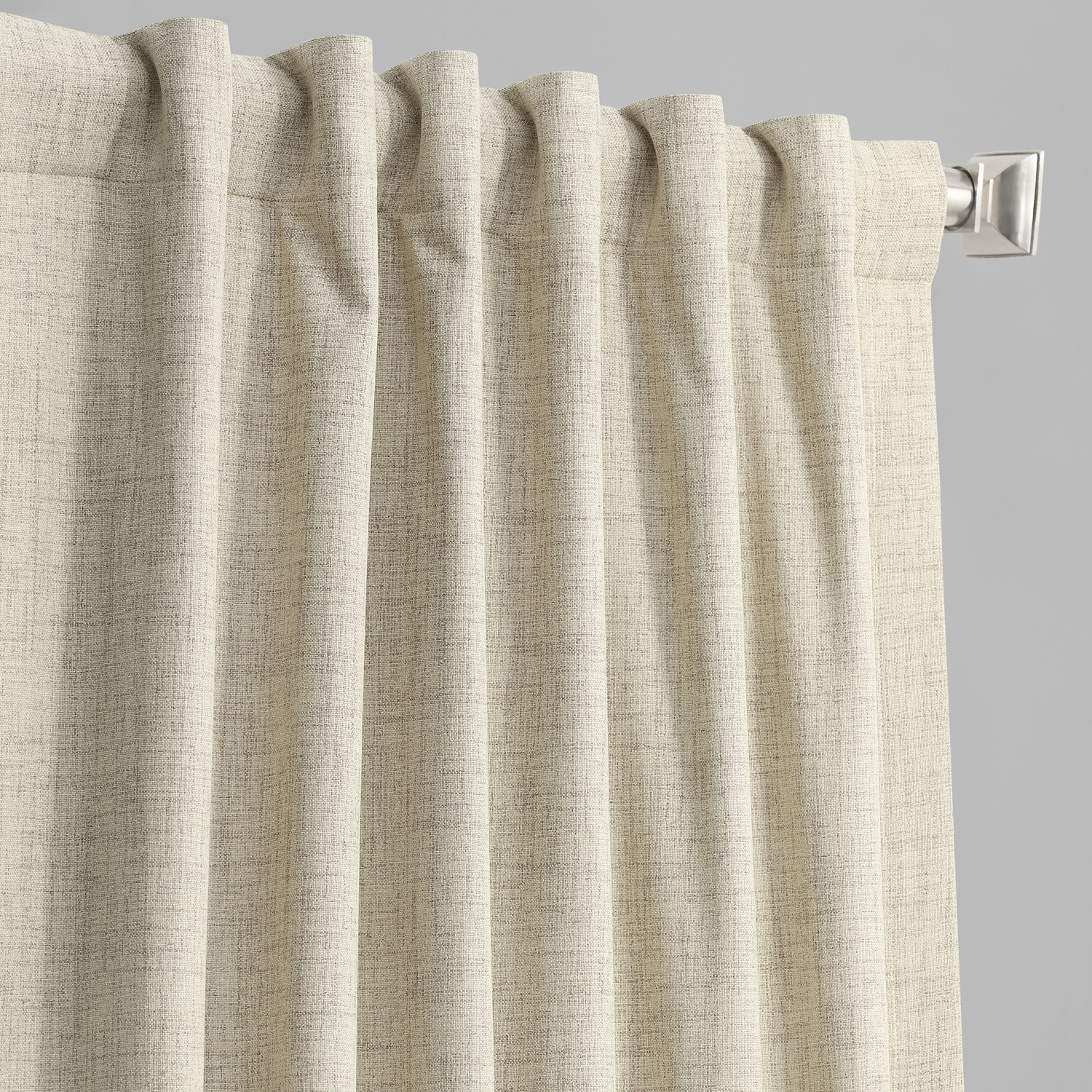 Toasted Tan Vintage Thermal Cross Linen Weave Blackout Curtain