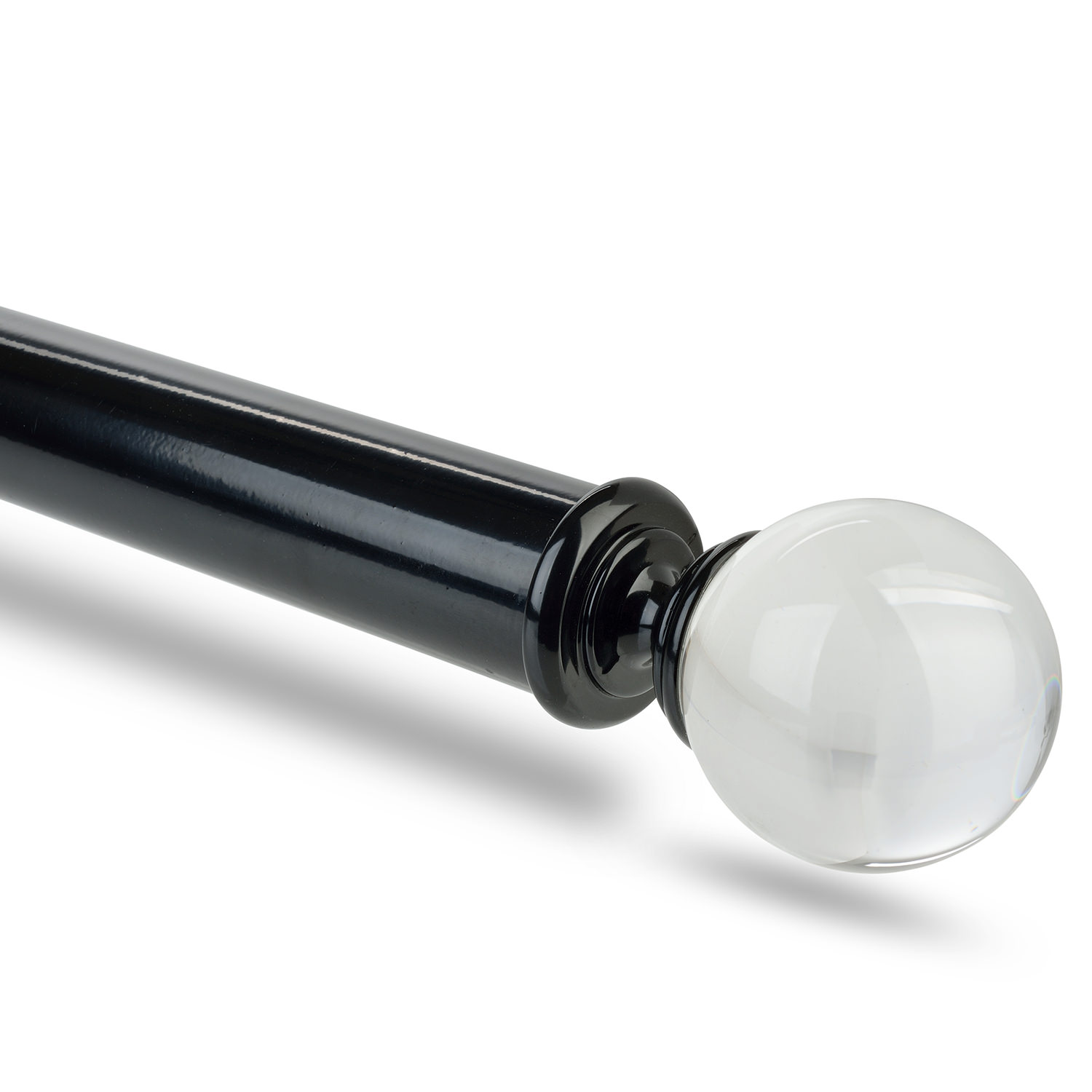 Glass Ball Extendable Rod Set - Gloss Black