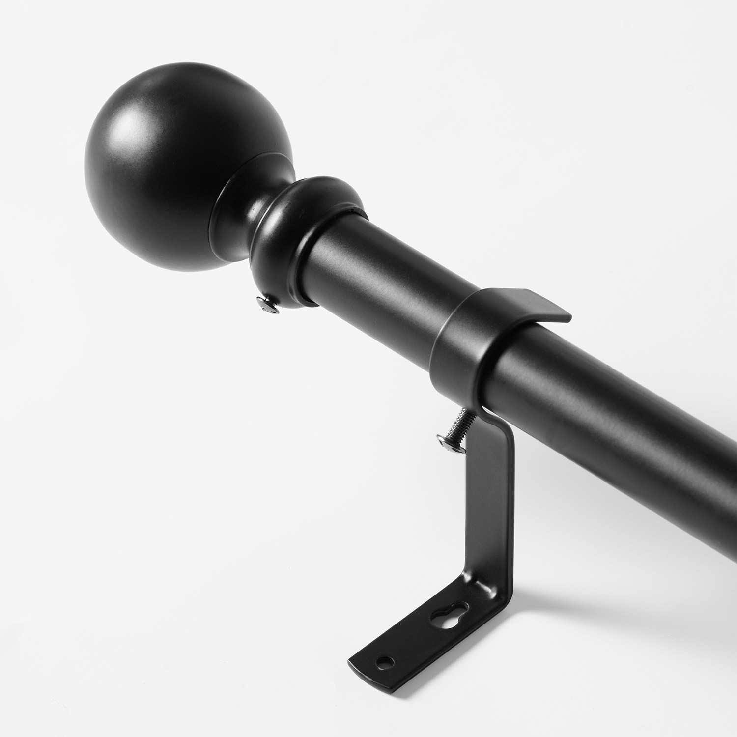 Classic Sphere Ball Extendable Metal Rod Set- Matte Black