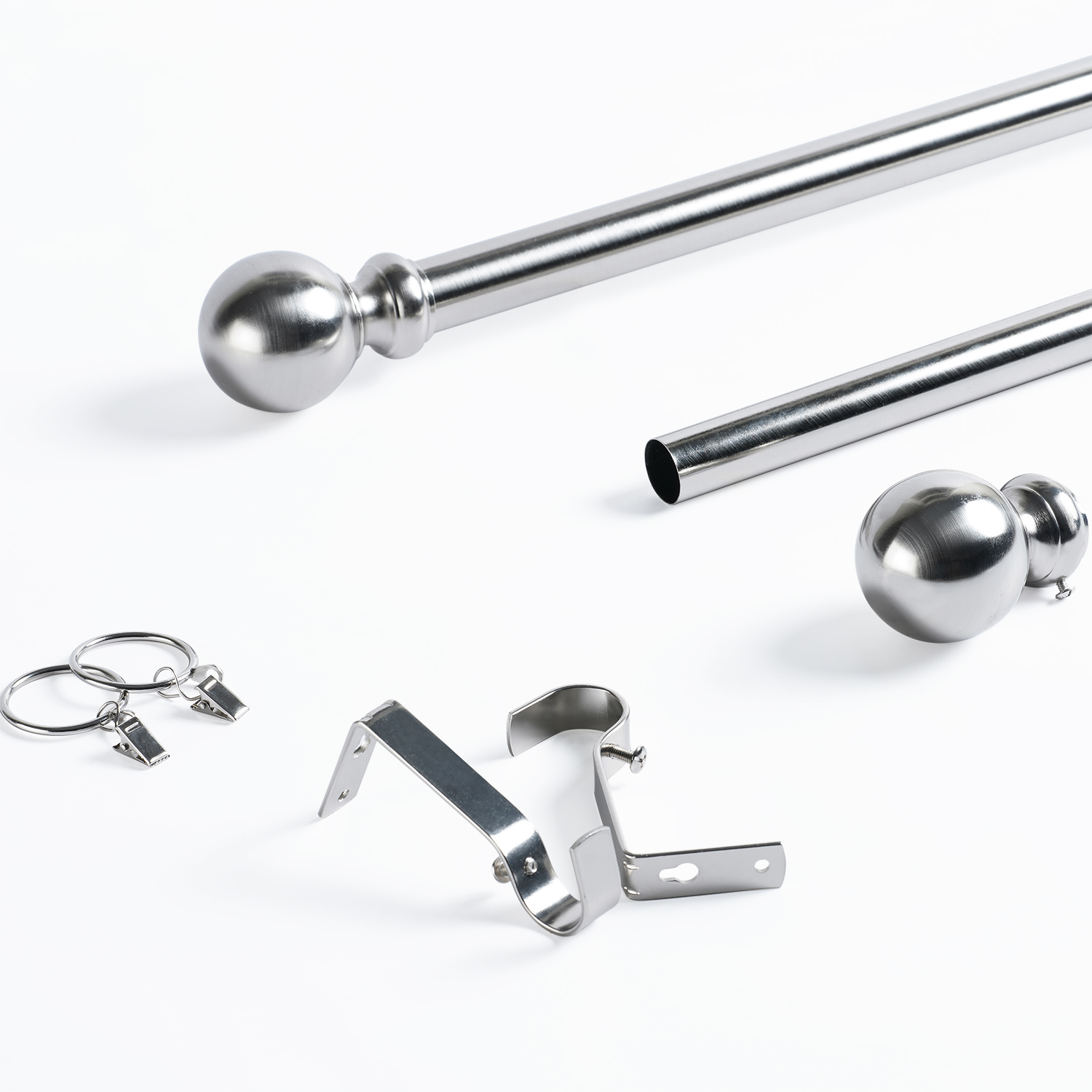 Classic Sphere Ball Extendable Metal Rod Set- Nickel