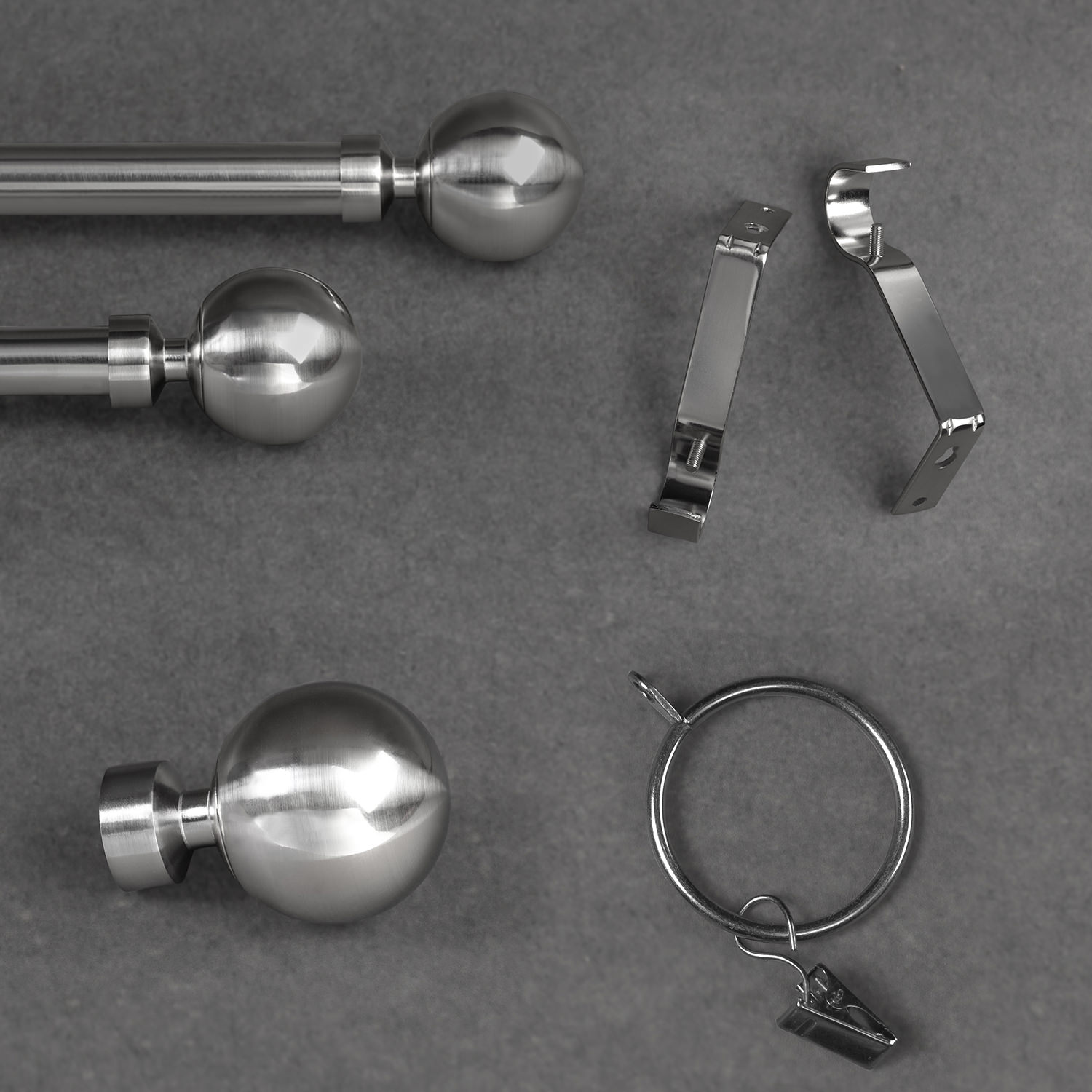 Metal Ball Extendable Rod Set- Nickel