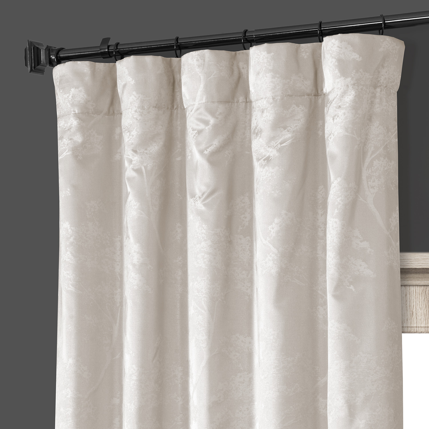 Sequoia Cream Faux Silk Jacquard Curtain