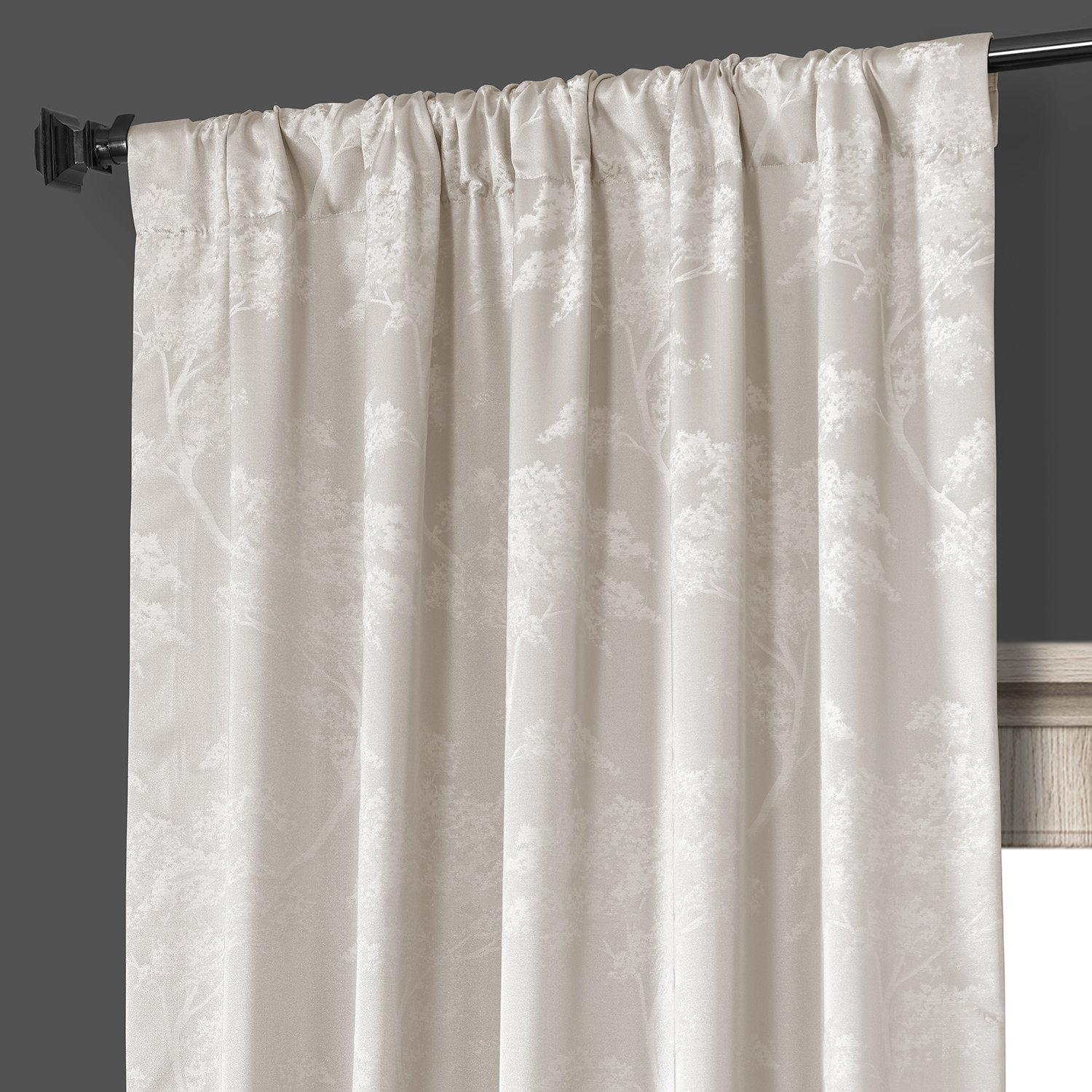 Sequoia Cream Faux Silk Jacquard Curtain