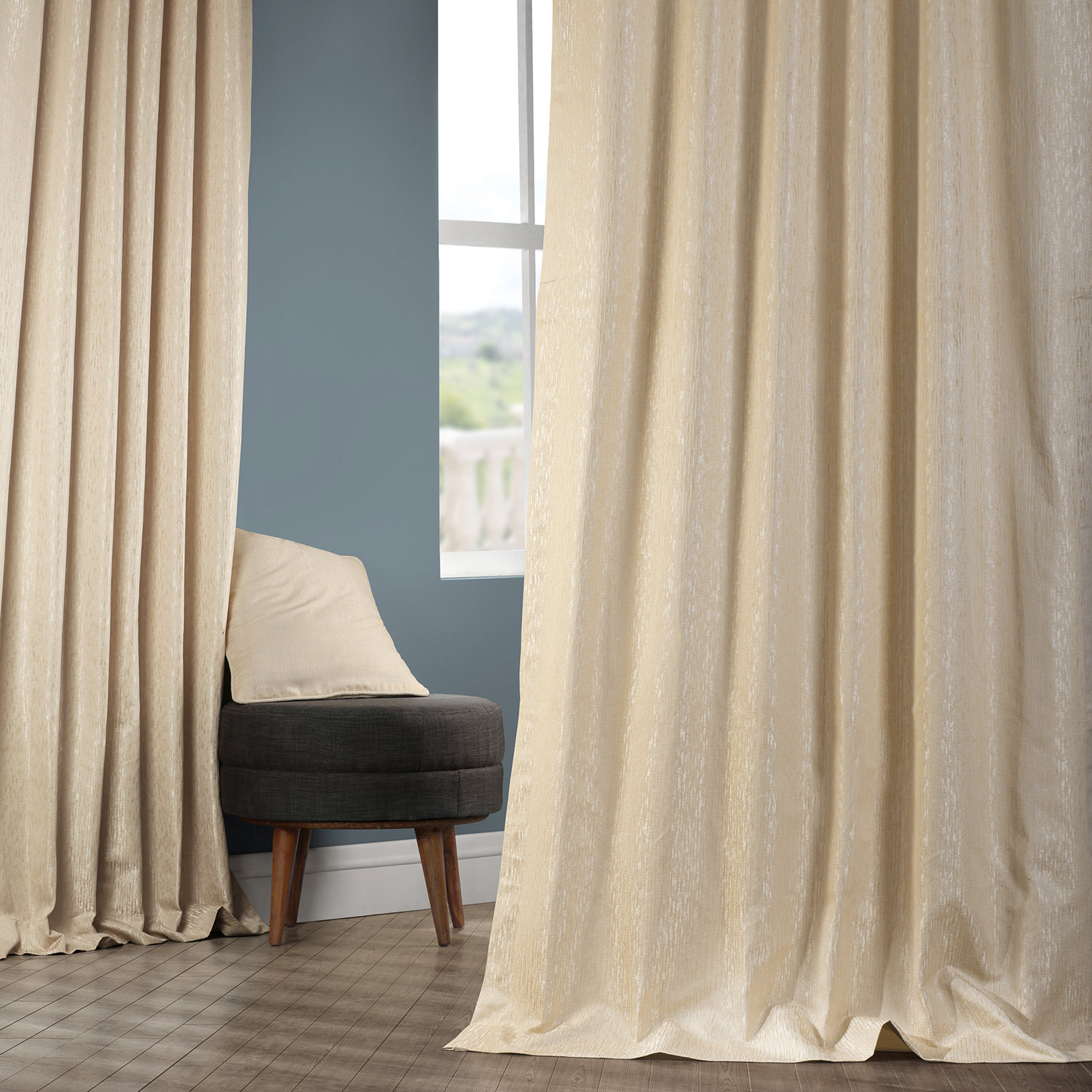 Birchwood Sand Designer Jacquard Curtain