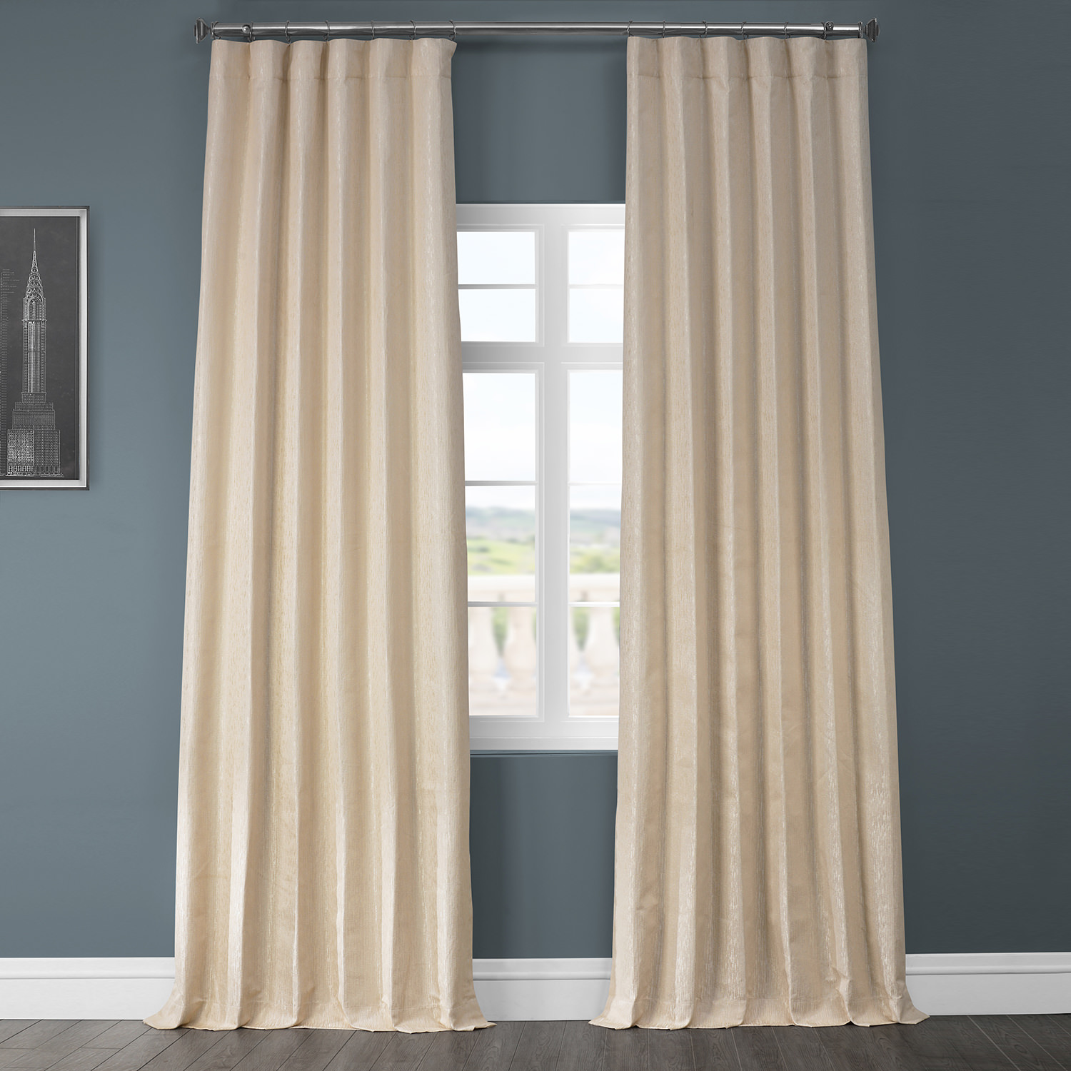 Birchwood Sand Designer Jacquard Curtain