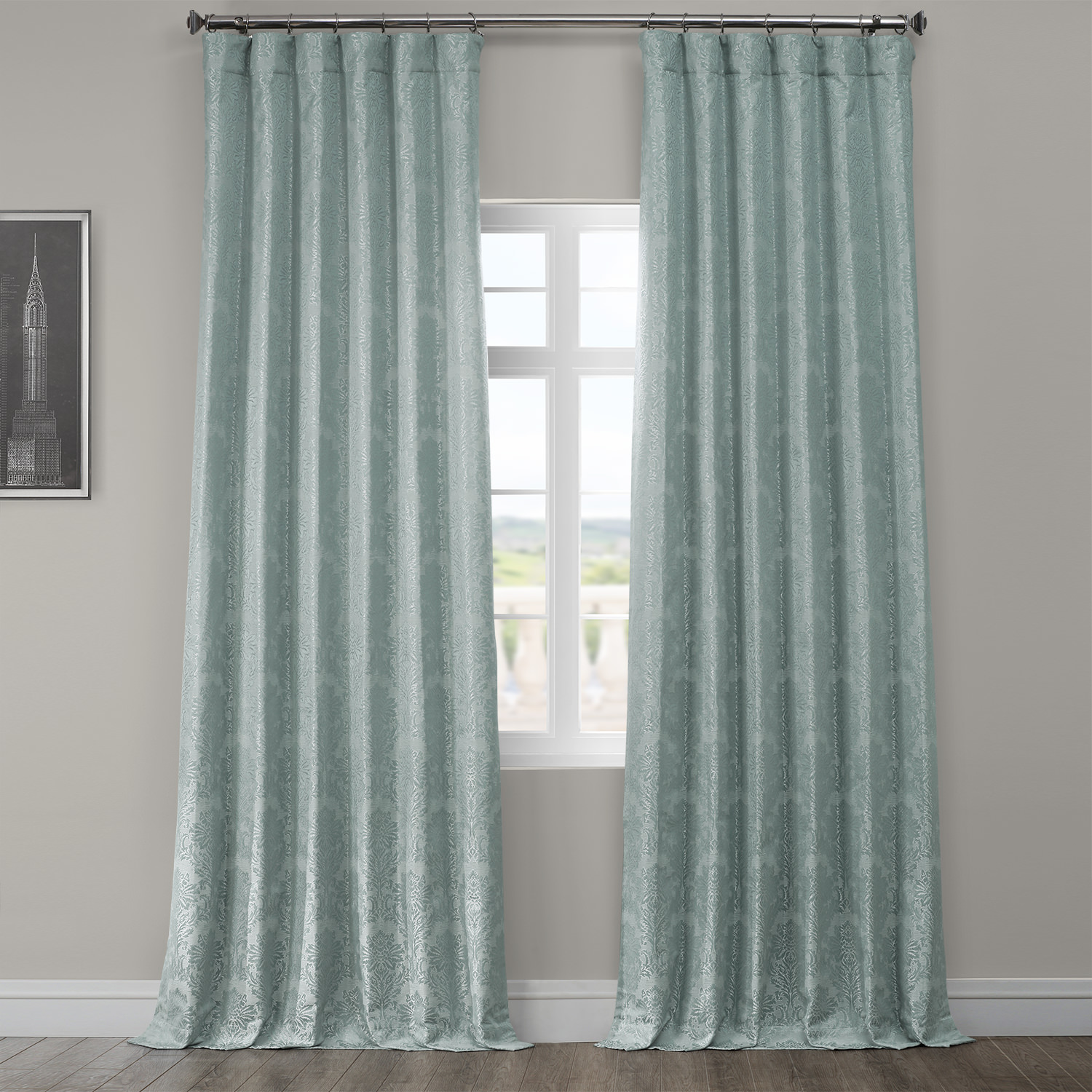 Cambric Larimar Designer Jacquard Curtain