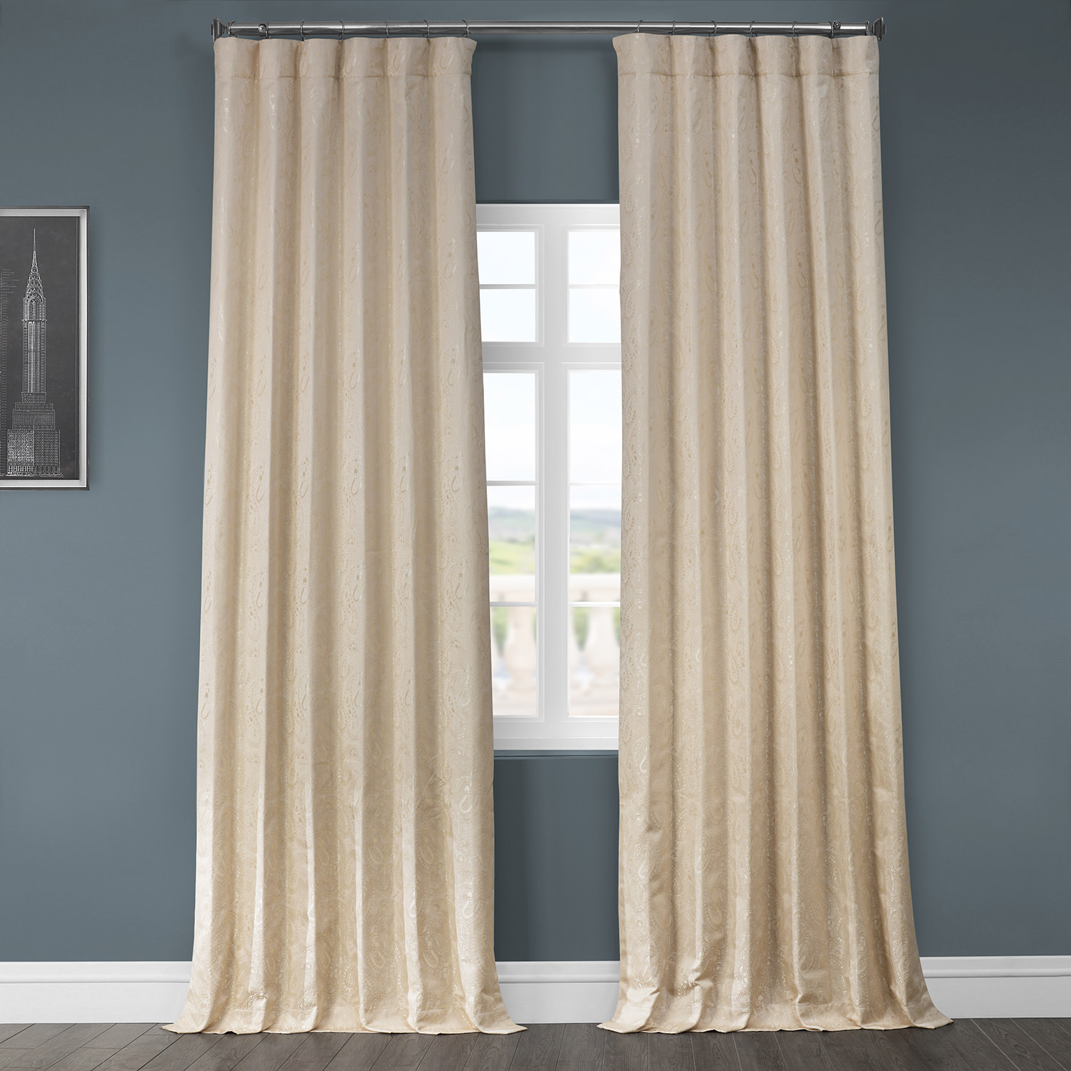 Latika Sand Designer Jacquard Curtain