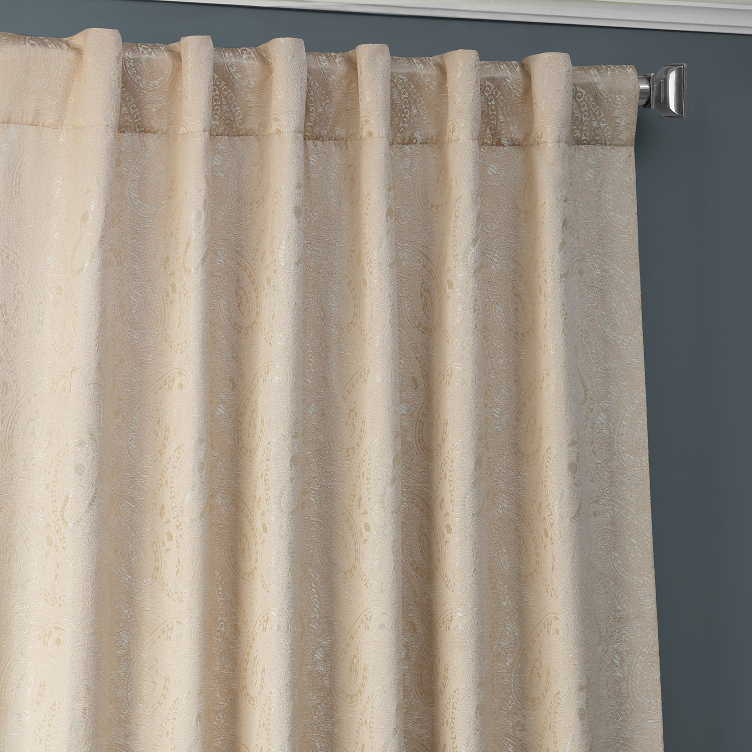 Latika Sand Designer Jacquard Curtain