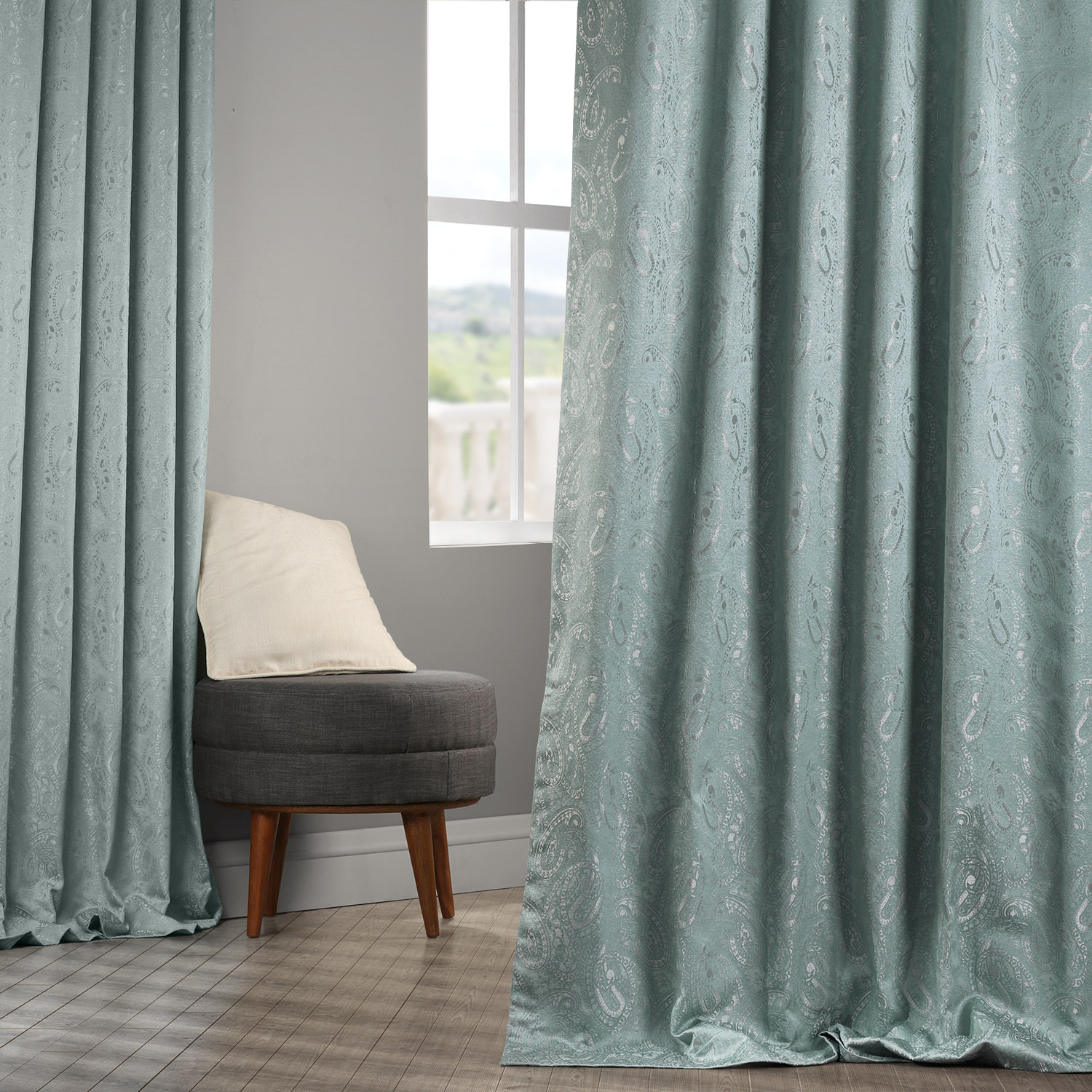 Latika Larimar Designer Jacquard Curtain