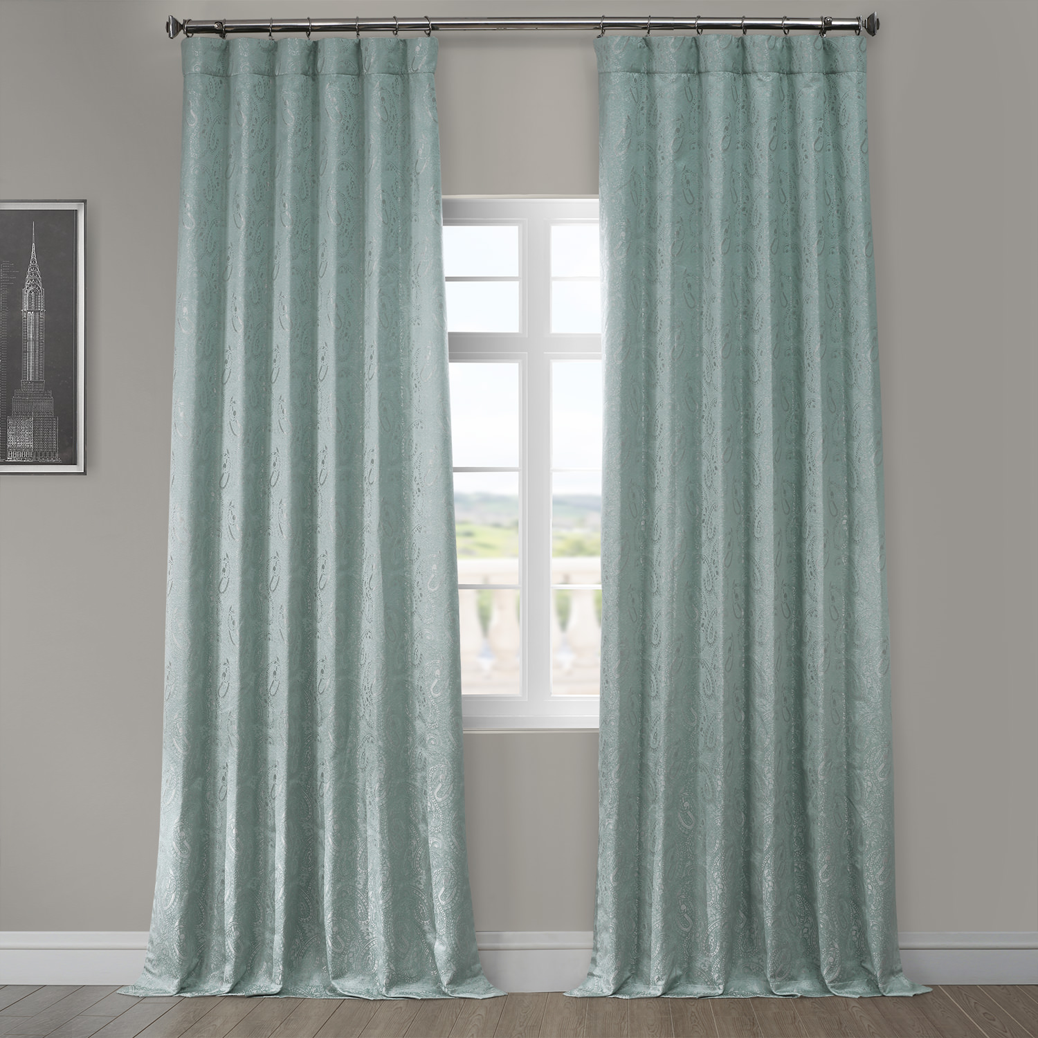 Latika Larimar Designer Jacquard Curtain