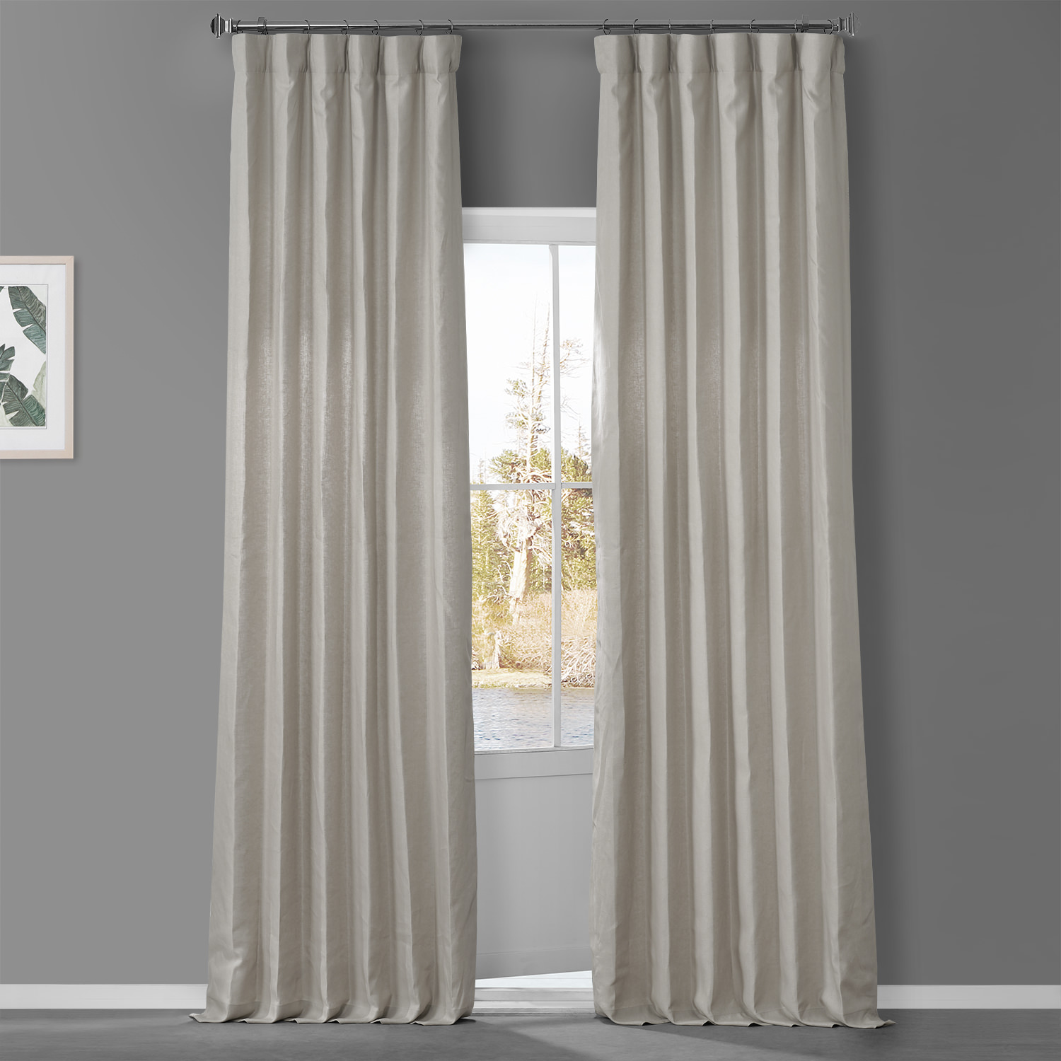 Fresh Khaki French Linen Curtain