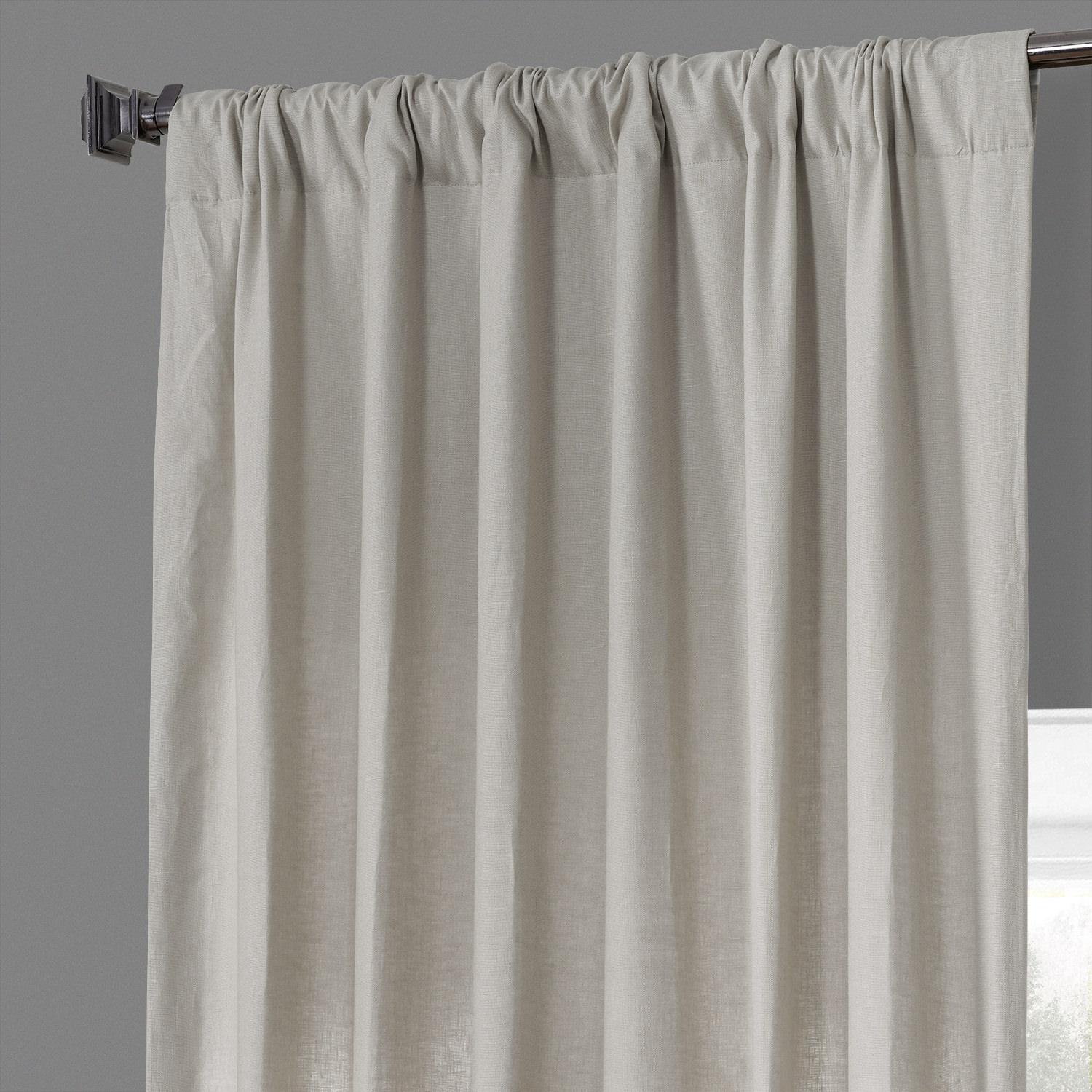 Fresh Khaki French Linen Curtain