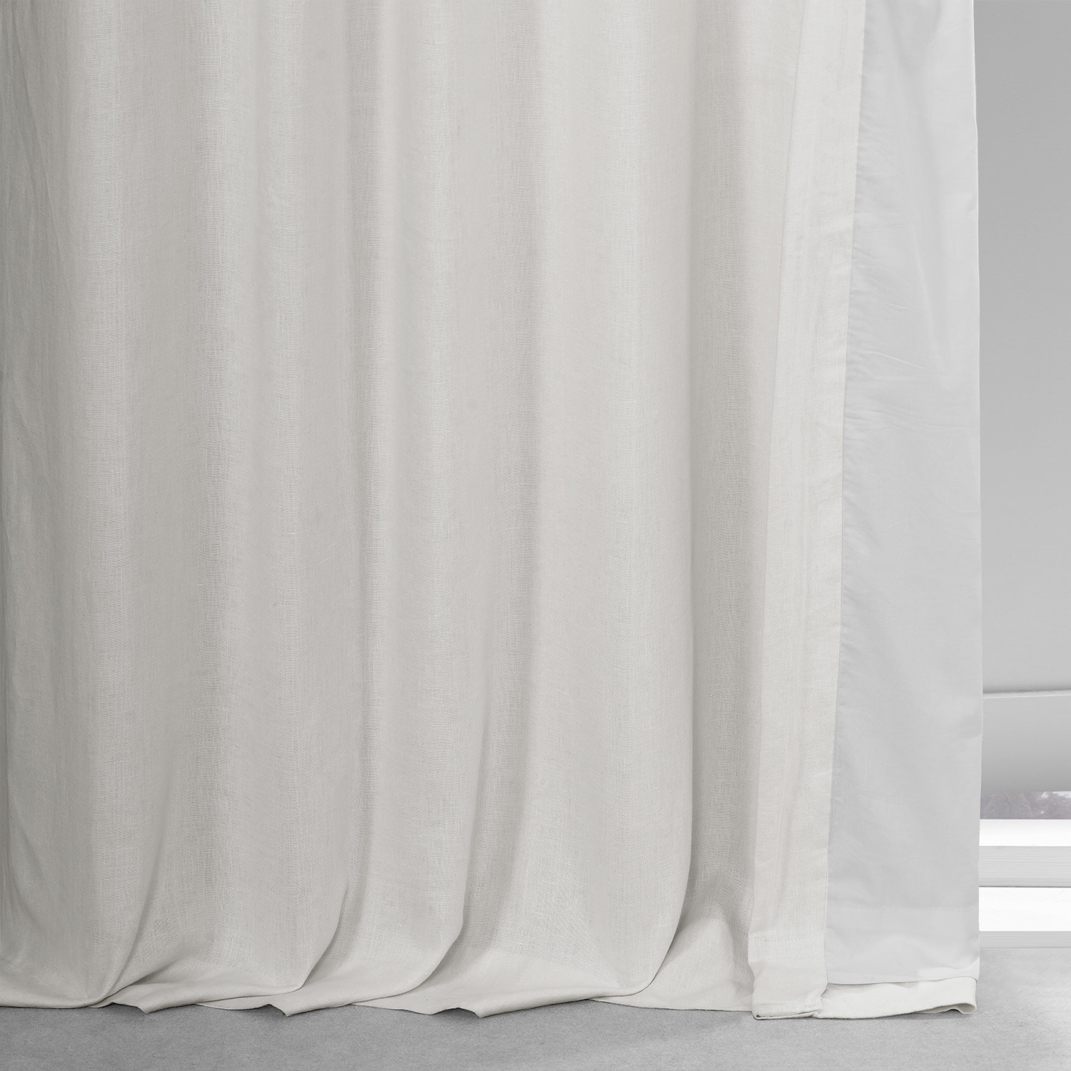 Crisp White French Linen Curtain