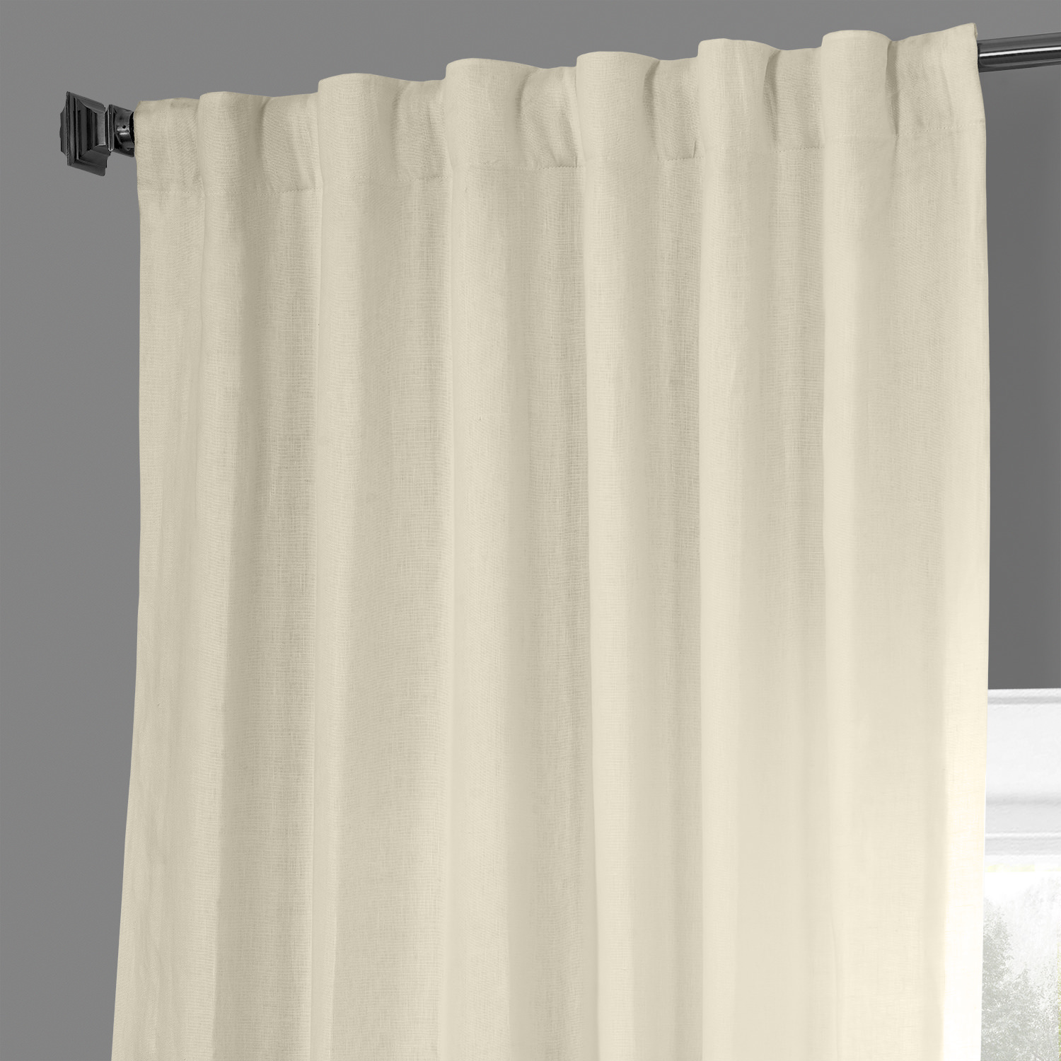 Ancient Ivory French Linen Curtain