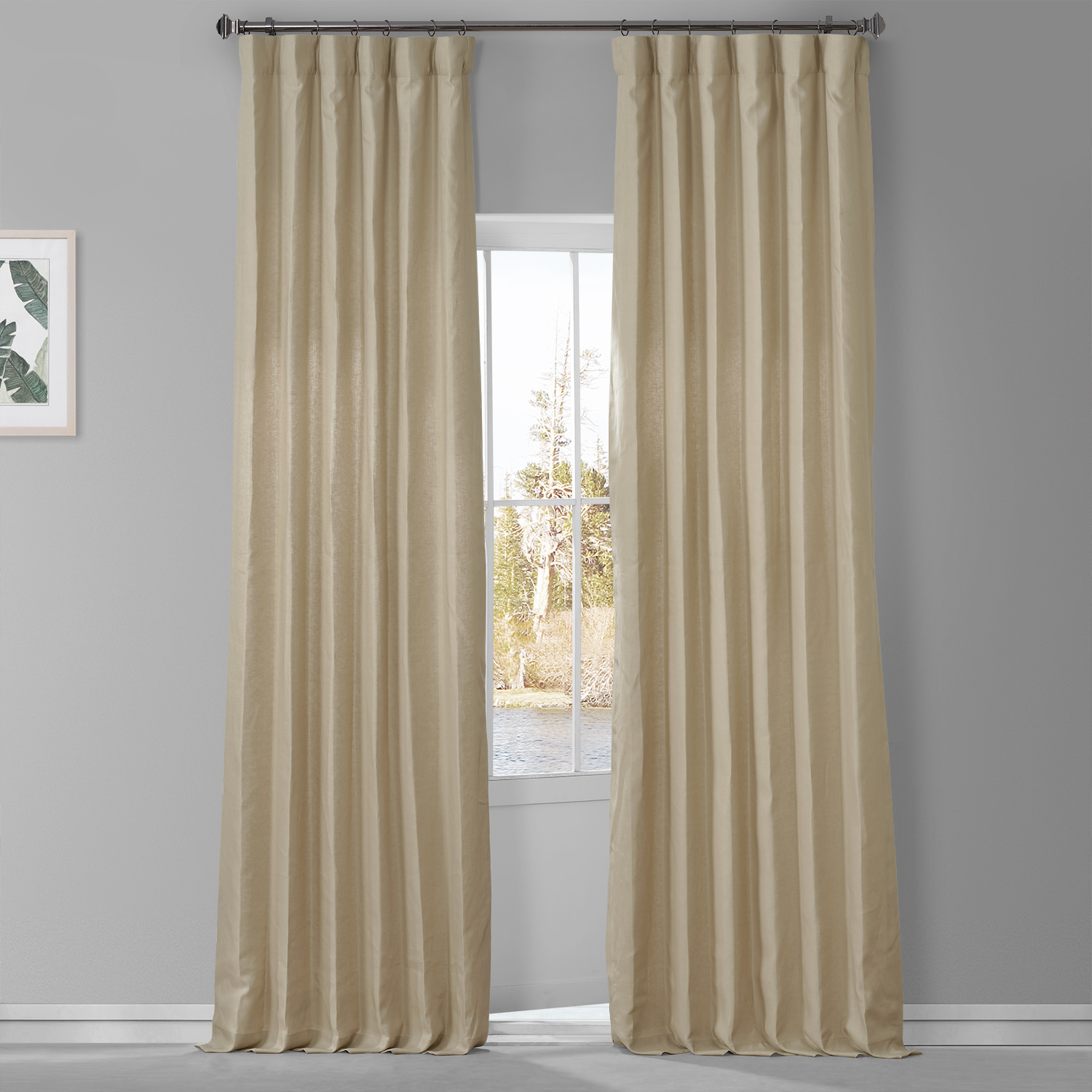 Walnut Beige French Linen Curtain