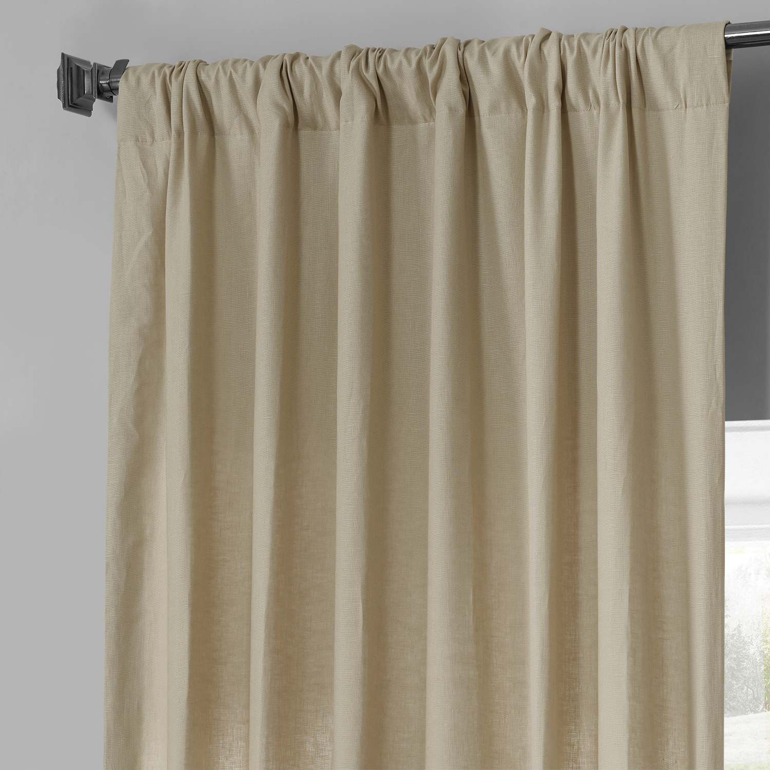 Walnut Beige French Linen Curtain