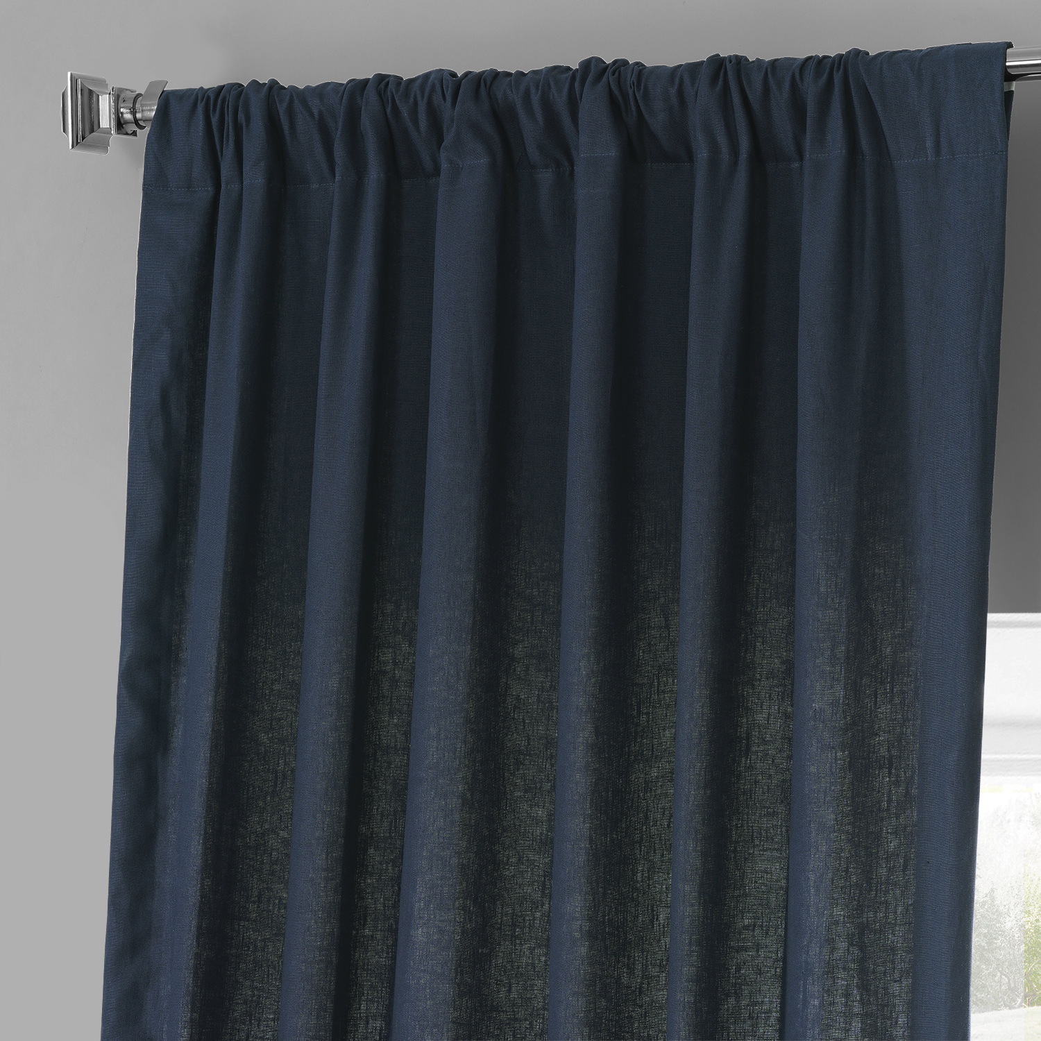 Native Navy French Linen Curtain