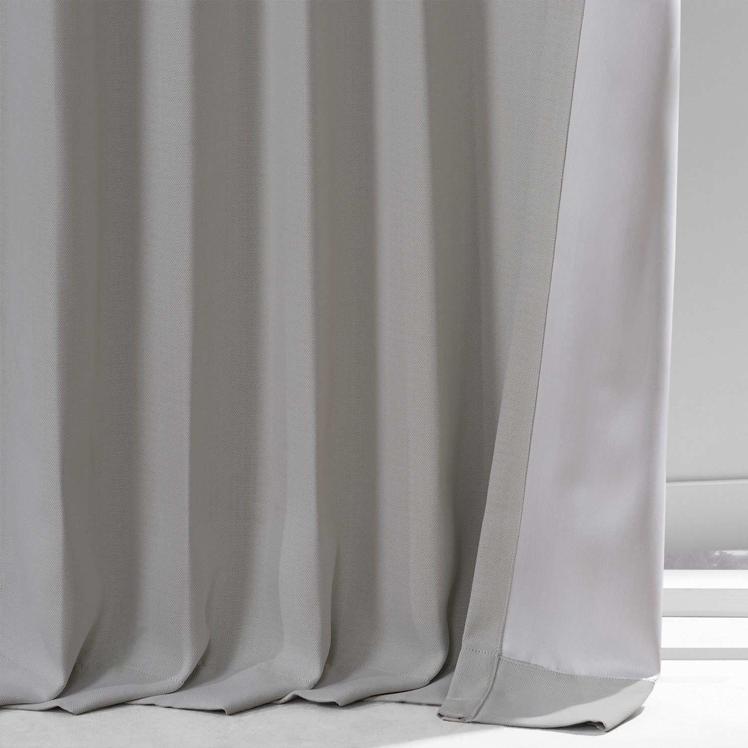 Colonial Off White Monochromatic Faux Linen Room Darkening Curtain Pair (2 Panels)