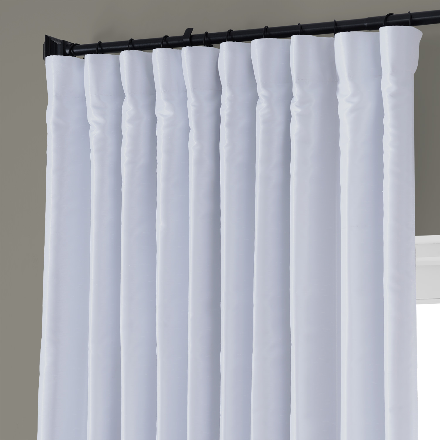 Ice Blackout Extra Wide Vintage Textured Faux Dupioni Curtain