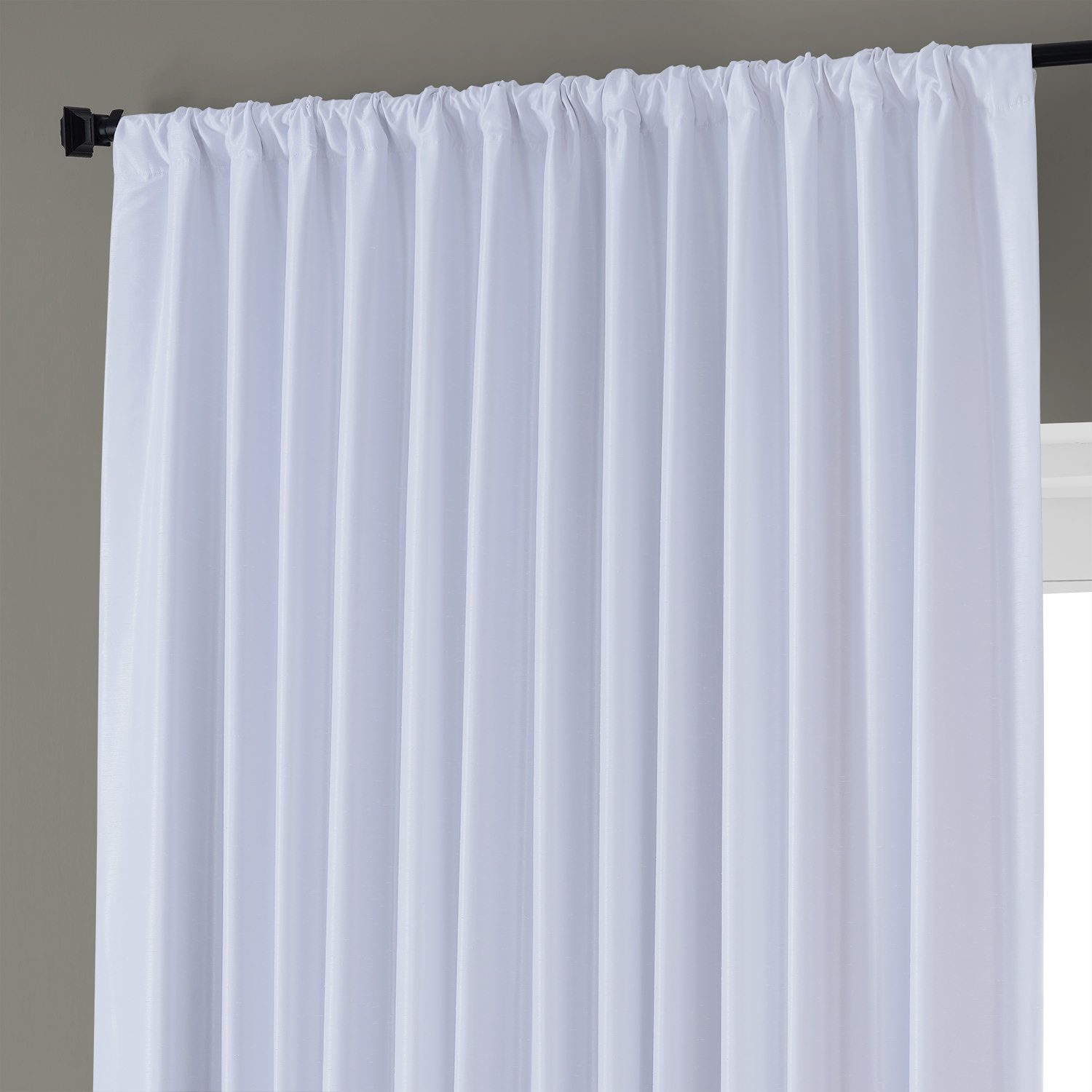 Ice Blackout Extra Wide Vintage Textured Faux Dupioni Curtain