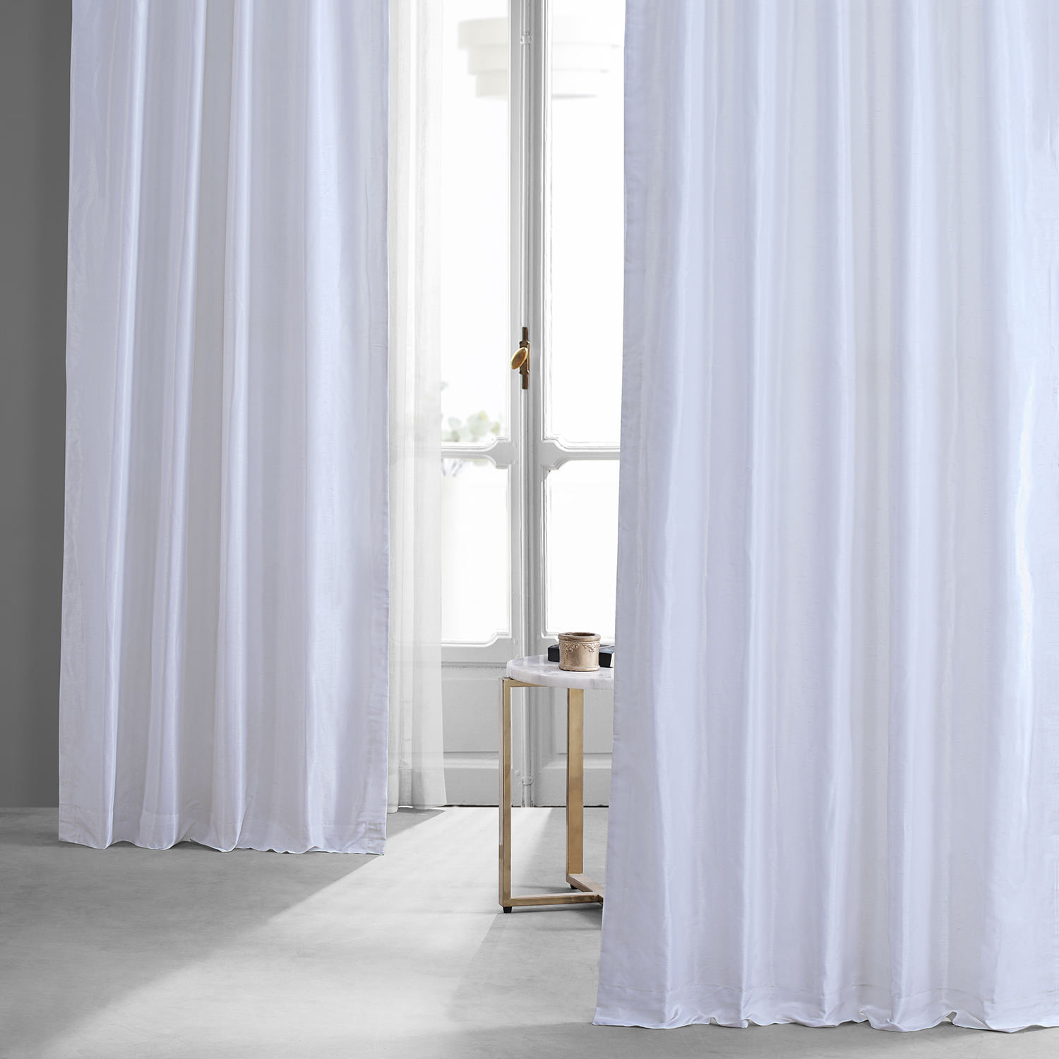 Ice Vintage Textured Faux Dupioni Silk Curtain