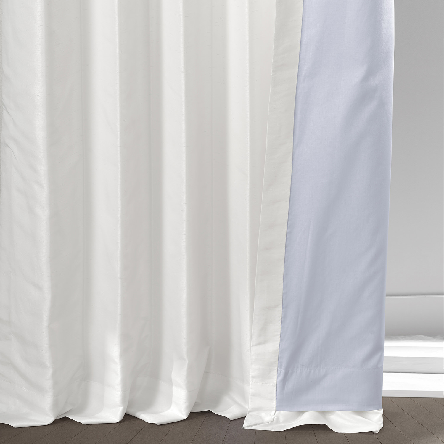 Off White Blackout Vintage Textured Faux Dupioni Curtain