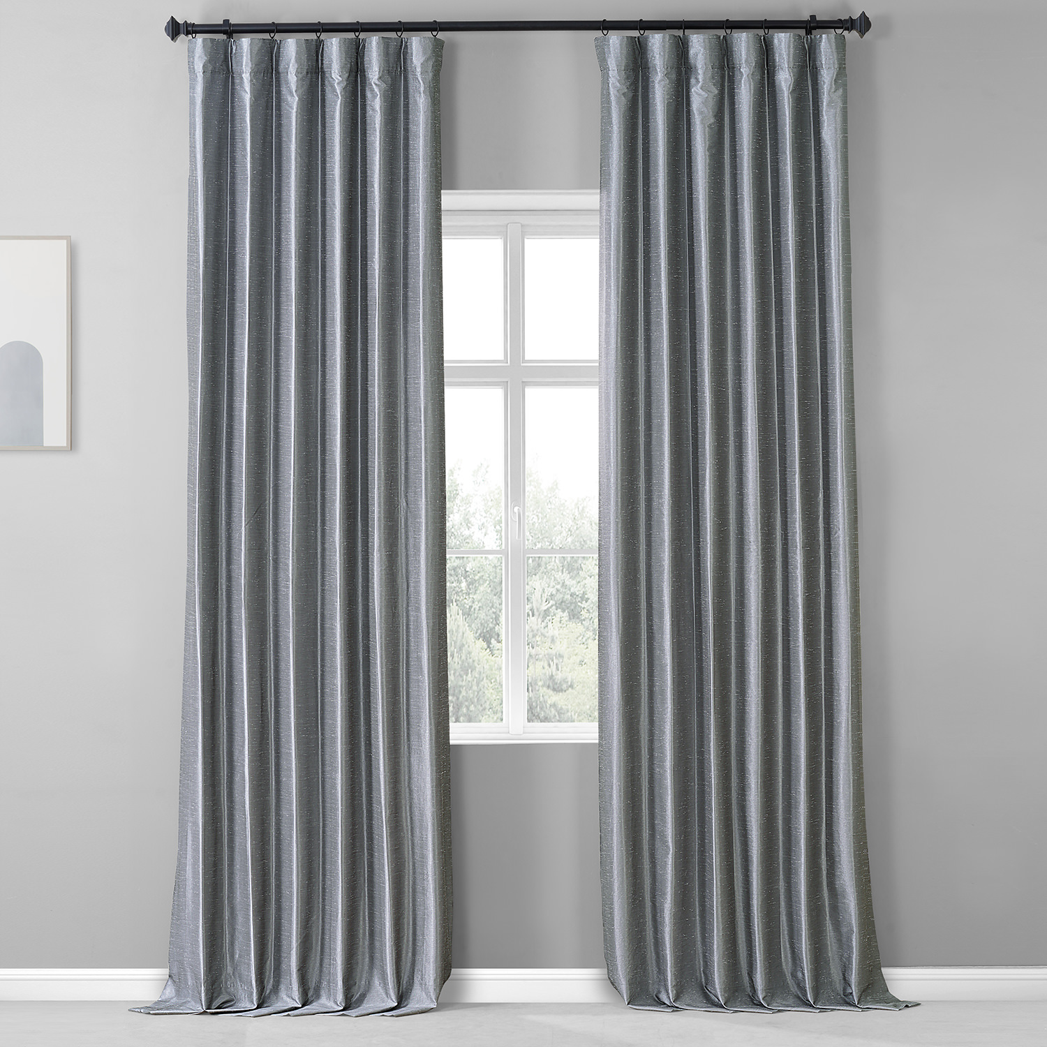 Creative Grey Vintage Dupioni Hotel Blackout Curtain