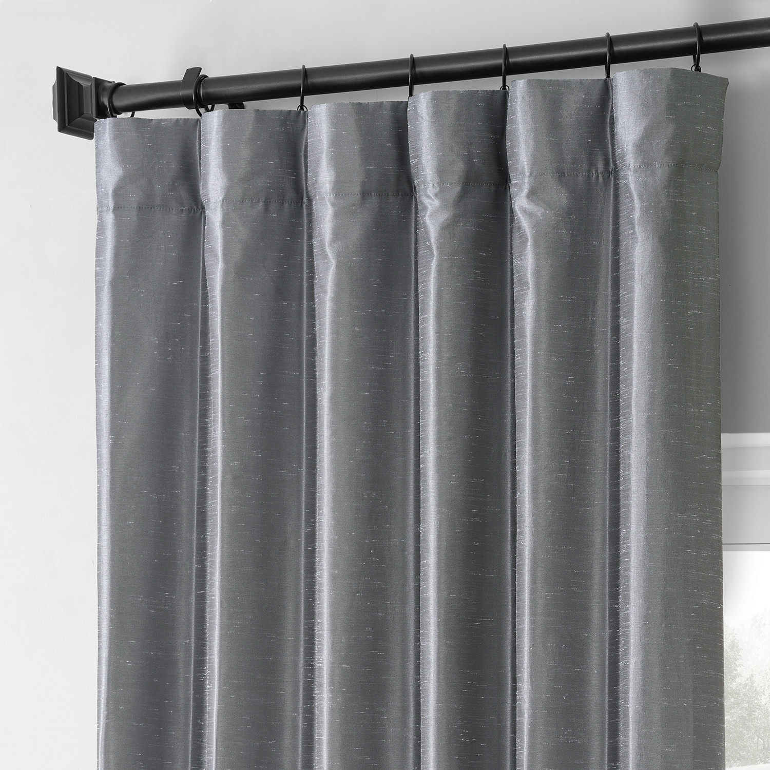 Creative Grey Vintage Dupioni Hotel Blackout Curtain