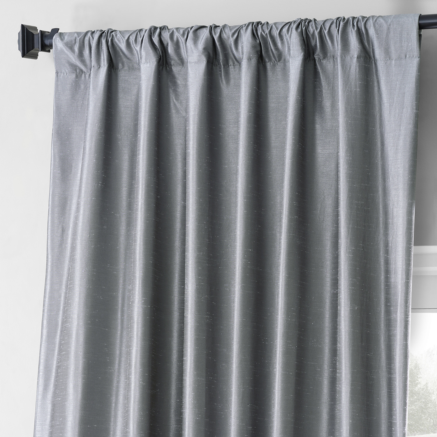 Creative Grey Vintage Dupioni Hotel Blackout Curtain