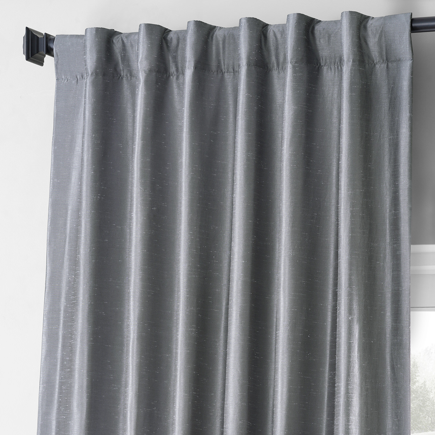 Creative Grey Vintage Dupioni Hotel Blackout Curtain