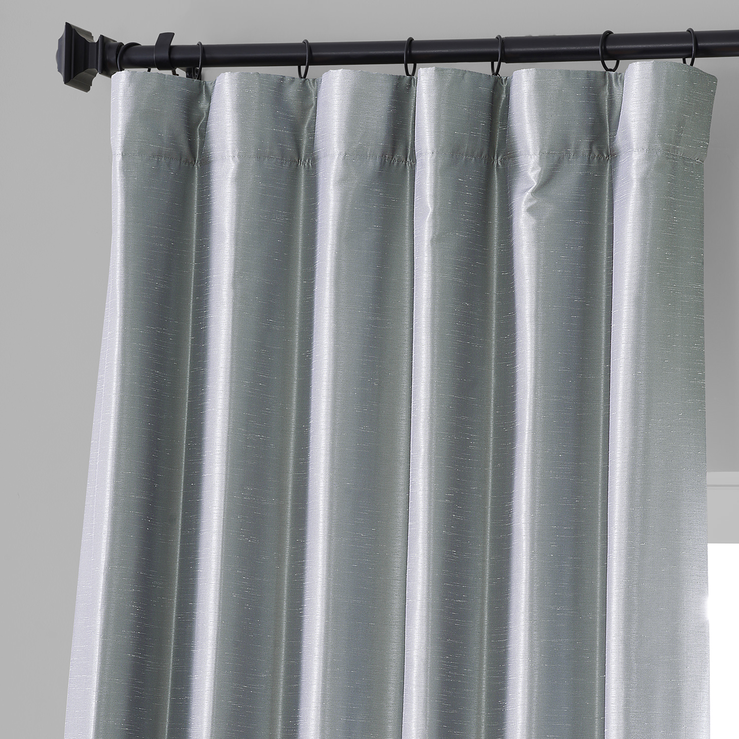 Simply Silver Vintage Dupioni Hotel Blackout Curtain