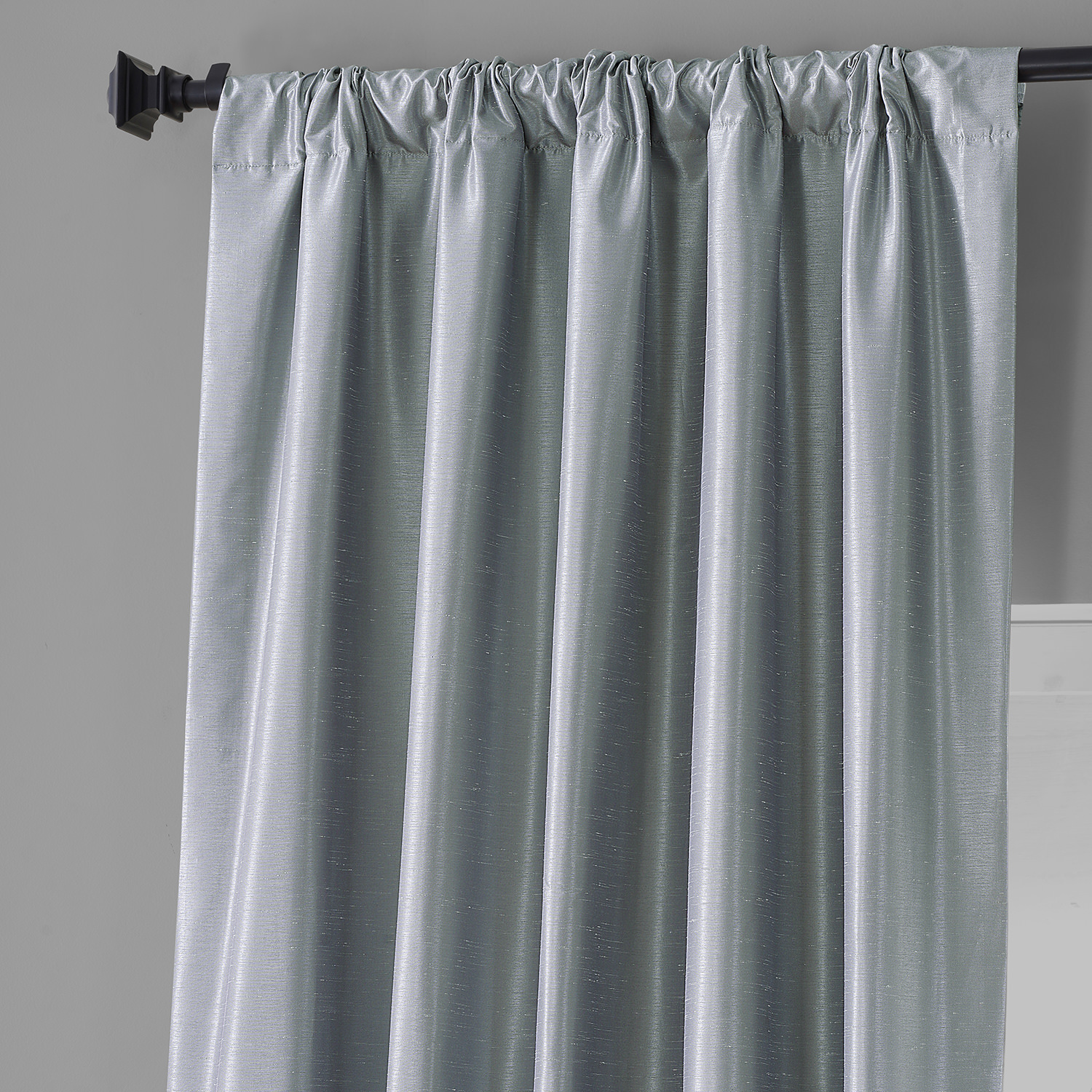 Simply Silver Vintage Dupioni Hotel Blackout Curtain